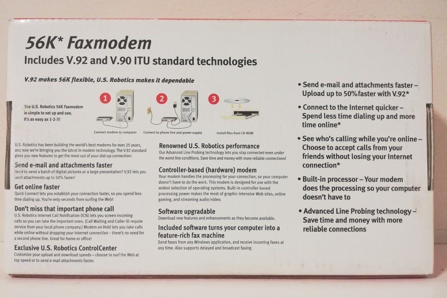 US Robotics USR5686E 56K External FaxModem w/ V.92 & V.90 Standard Technologies