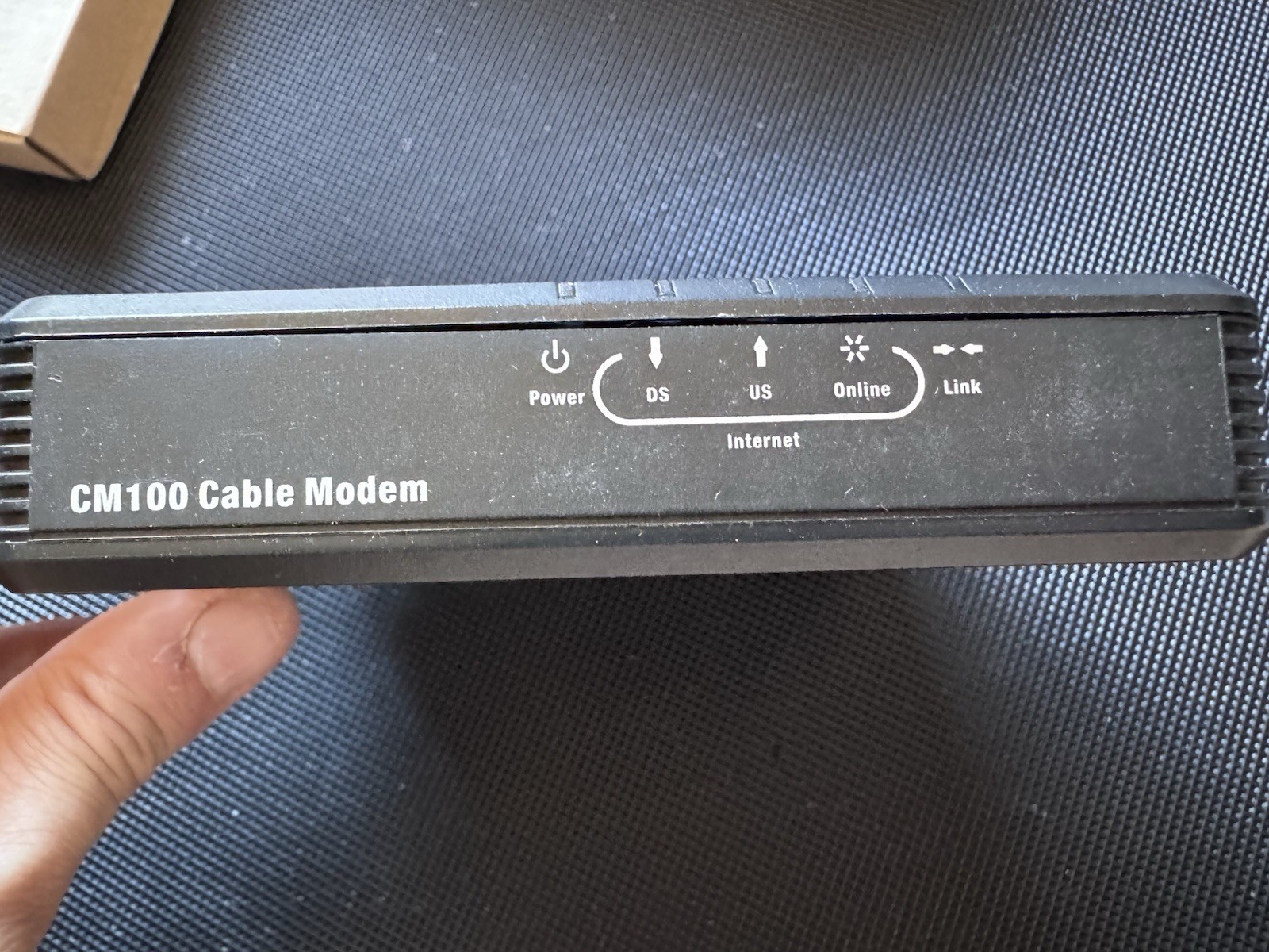 Linksys CM100 Cable Modem USB & Ethernet 100 Mbps – Tested – No Power Supply