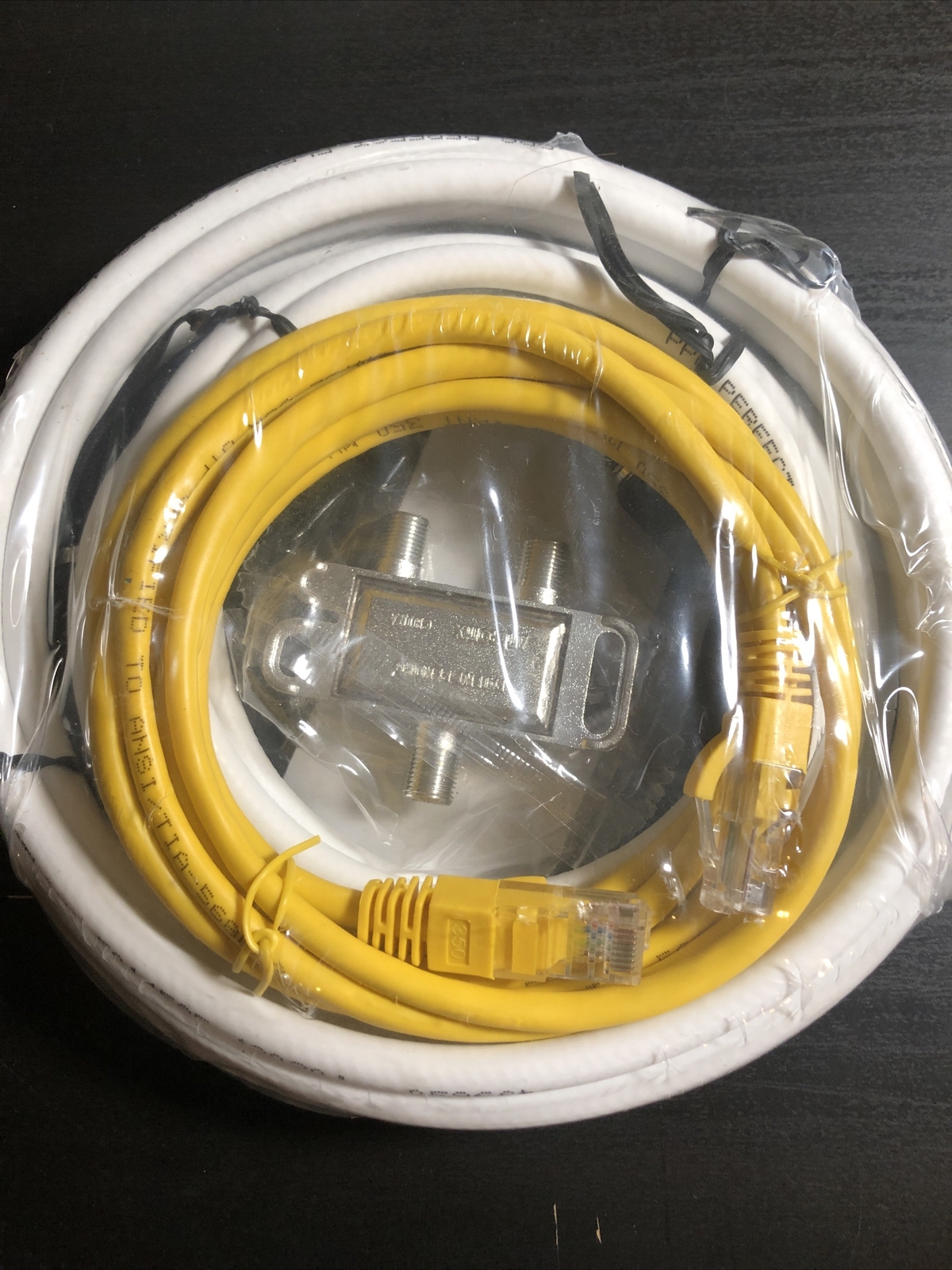 HSD Kit 7 ft Cat 5e & 6 ft and 12 ft. Coax Jumper Cables With 2-Way Splitter