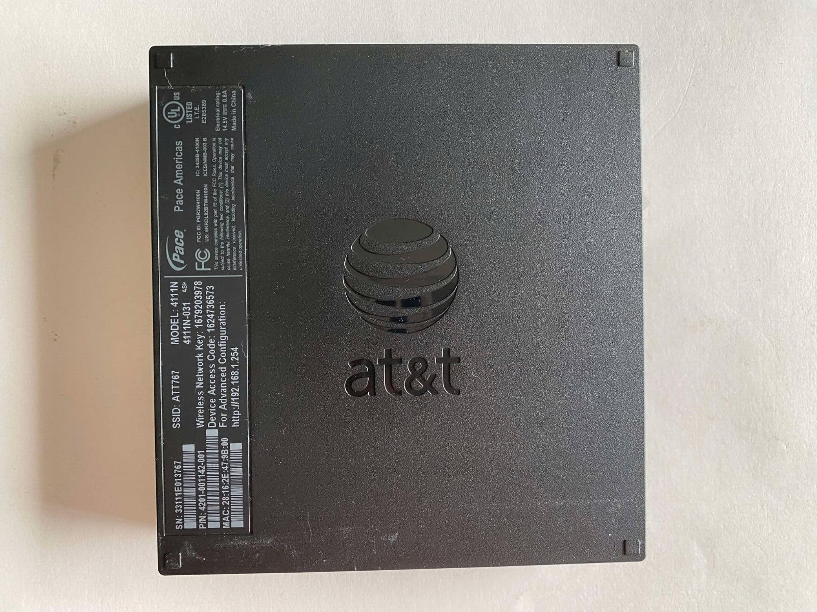 AT&T Modem – ATT767 ( No charger ) Model: 4111N Internet Pace Americas Devi GOOD