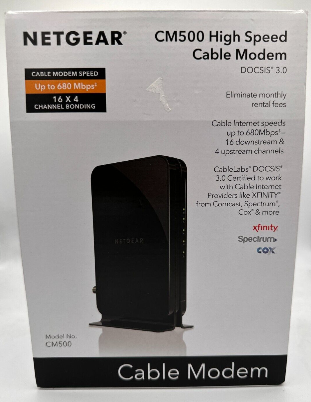 Netgear CM500 16×4 DOCSIS 3.0 680Mbps High Speed Cable Modem OPENBOX UNTESTED