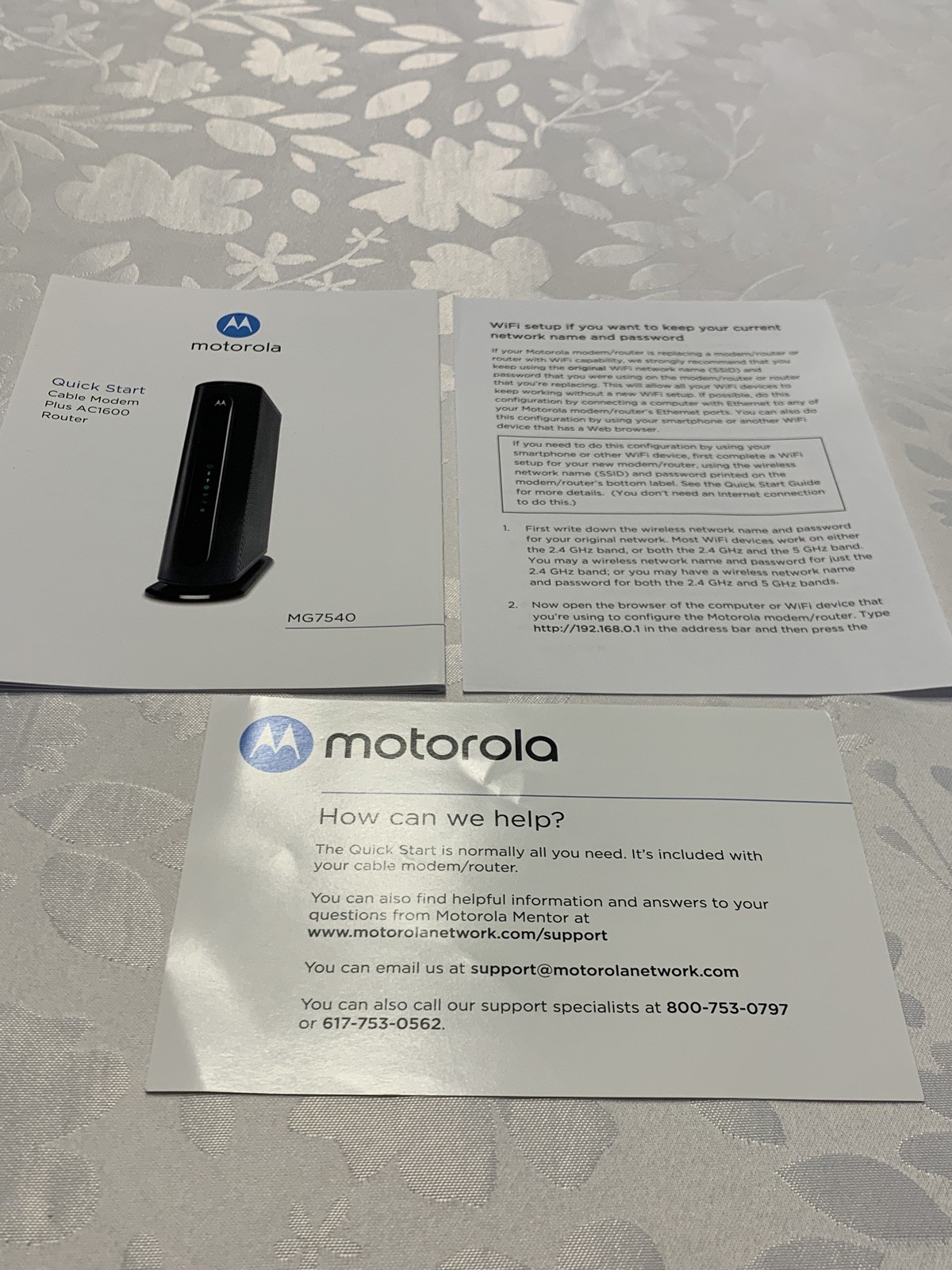 Motorola MG7540 16×4 Cable Modem Plus AC1600 Dual Band Wi-Fi Router with DFS