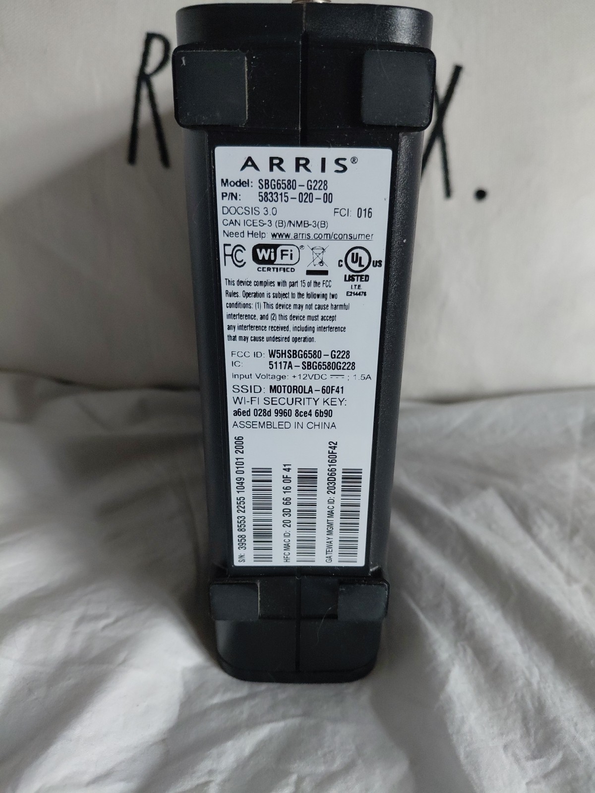 Arris Surfboard SBG6580 G228 Cable Modem