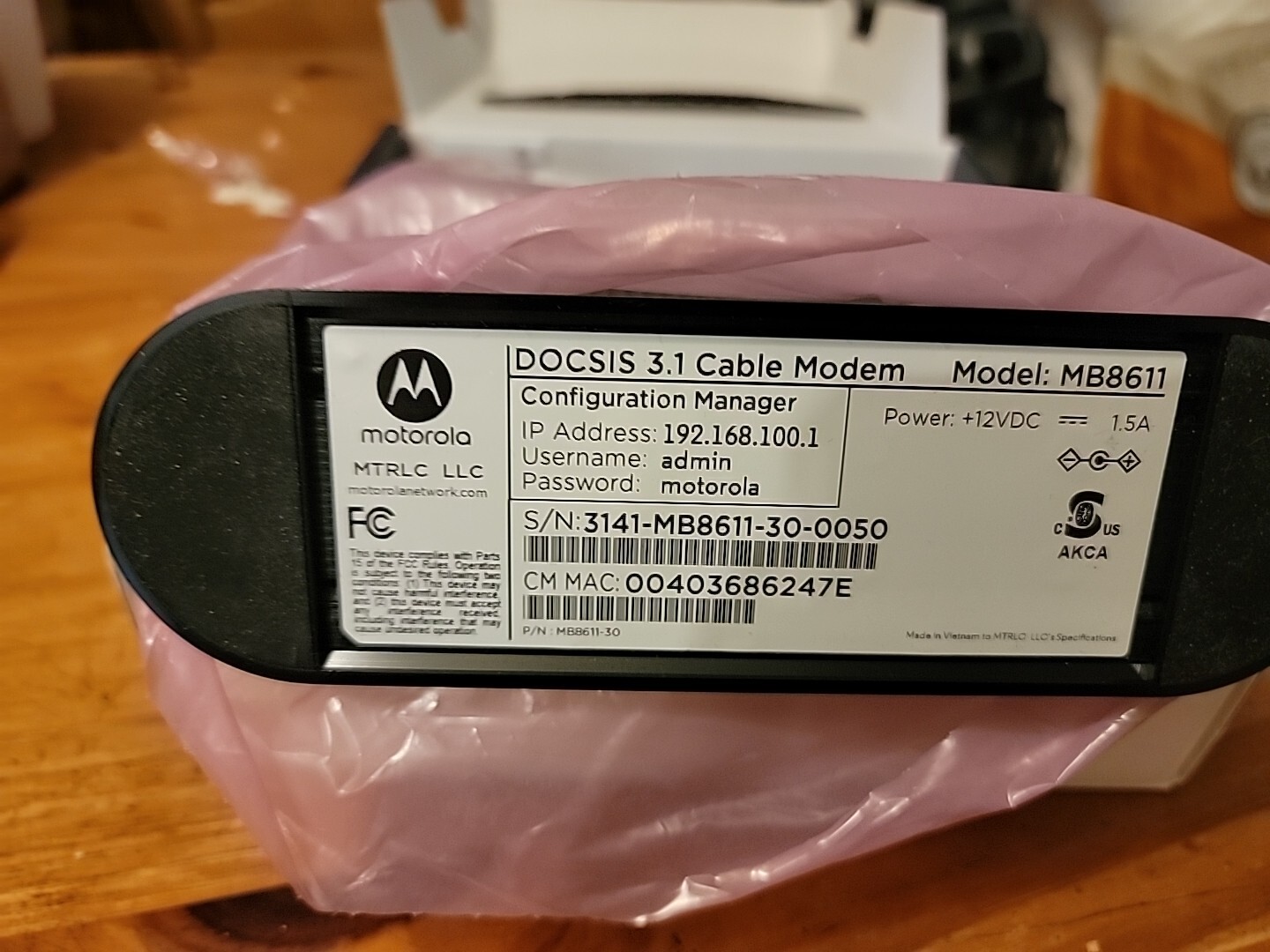 DOCSIS 3.1 CABLE MODEM