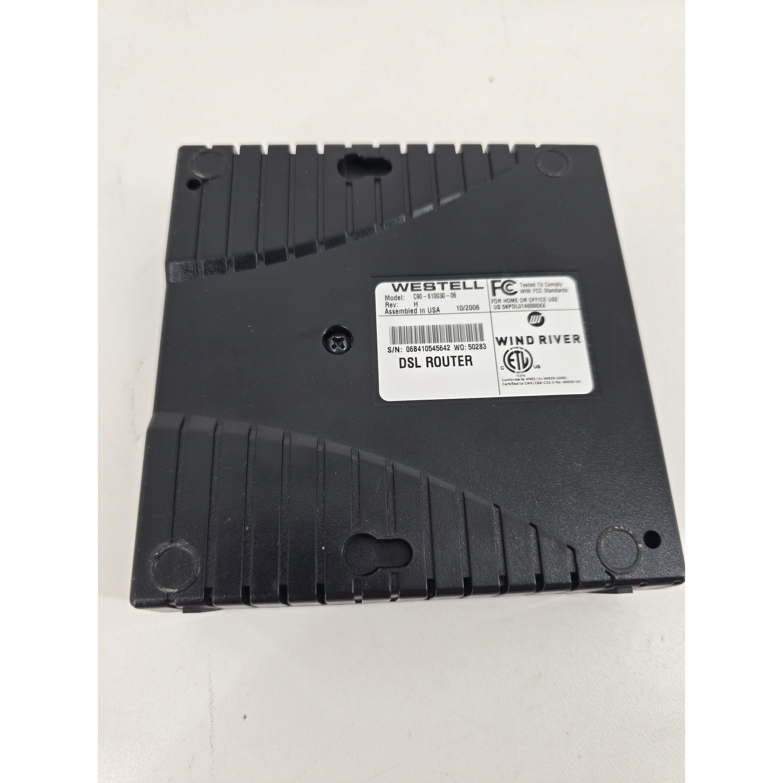 Westell DSL/ADSL2+ Modem Router Model 6100 (or specify model) Black Unit