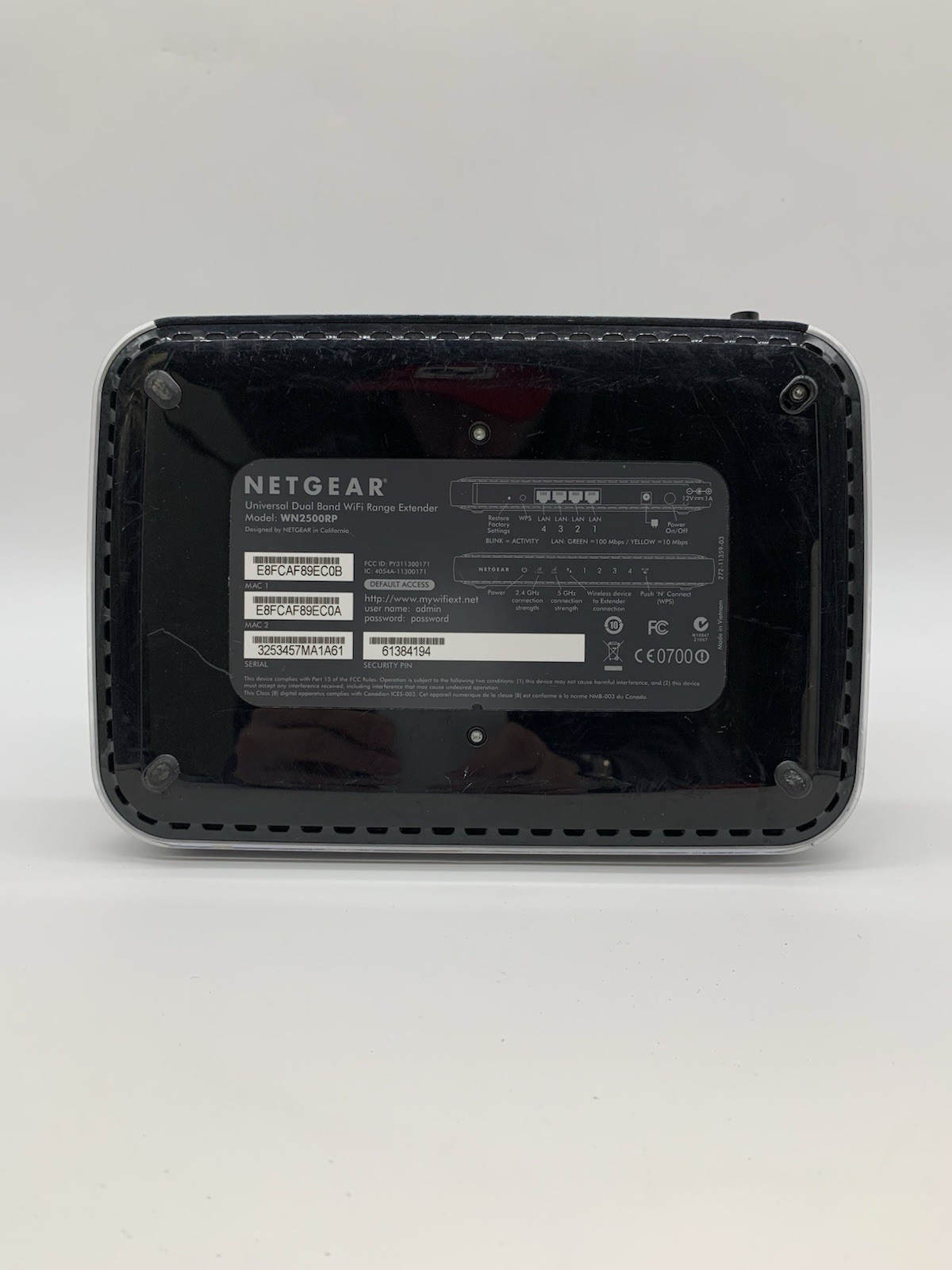 Netgear WN2500RP Dual Band WiFi Range Extender N600 4-Port Ethernet