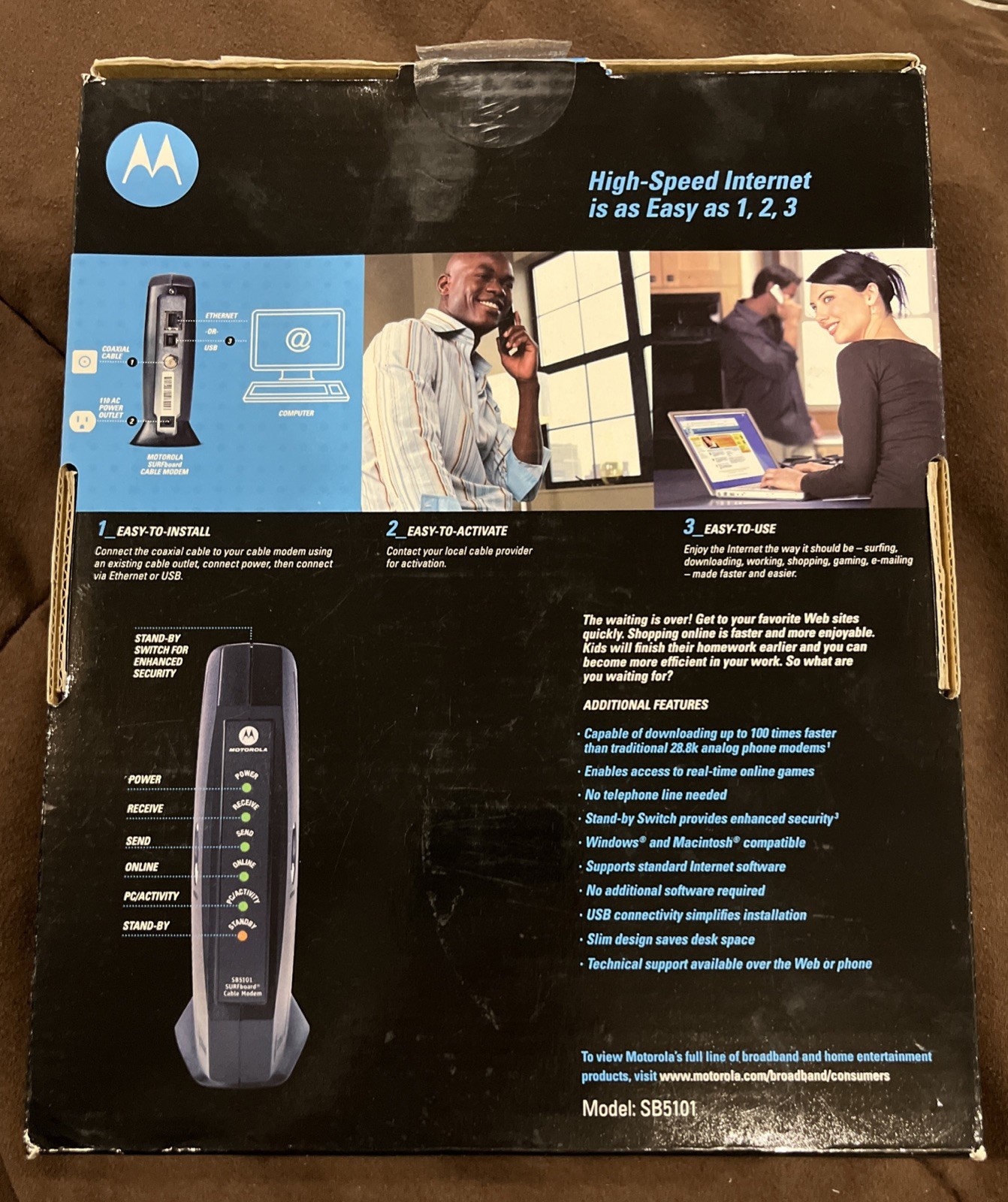 Motorola SURFboard SB5101U (567005-005-00) 38.91 Mbps Cable Modem.