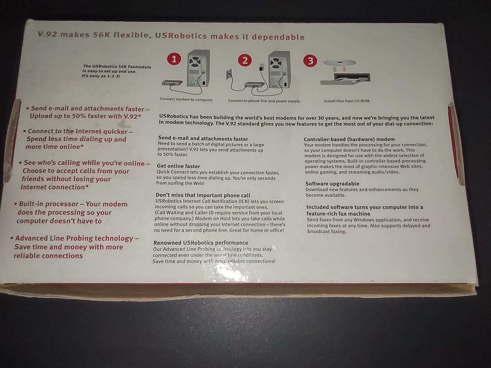 US Robotics 5686E 56K FaxModem V.92 And V.90 Technologies Unused