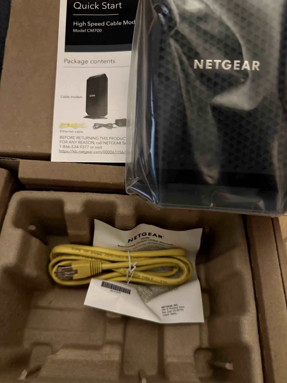 NETGEAR CM700-100NAS Cable Modem