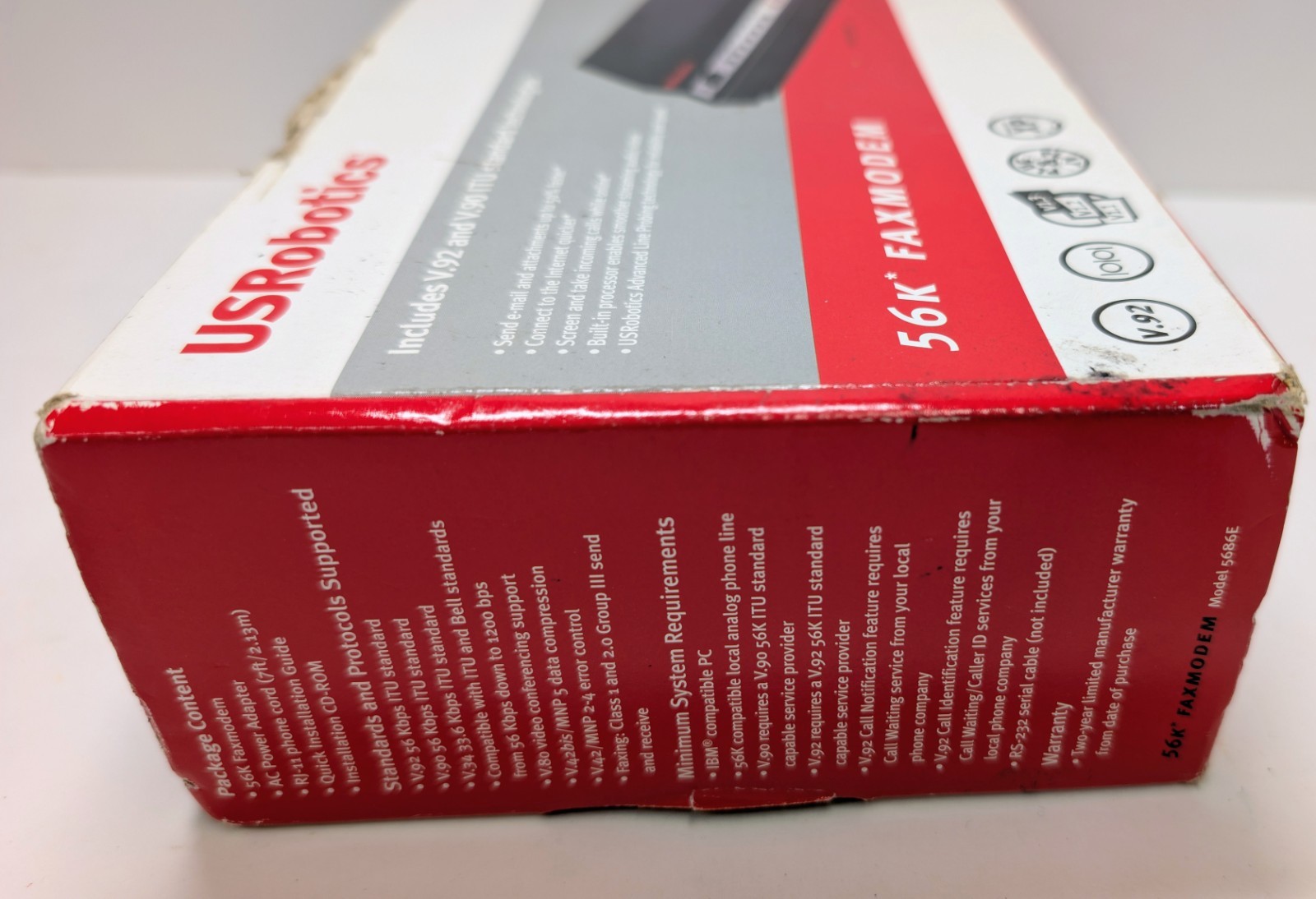 US Robotics 5686G 56K External Fax Modem V.92 Open Box