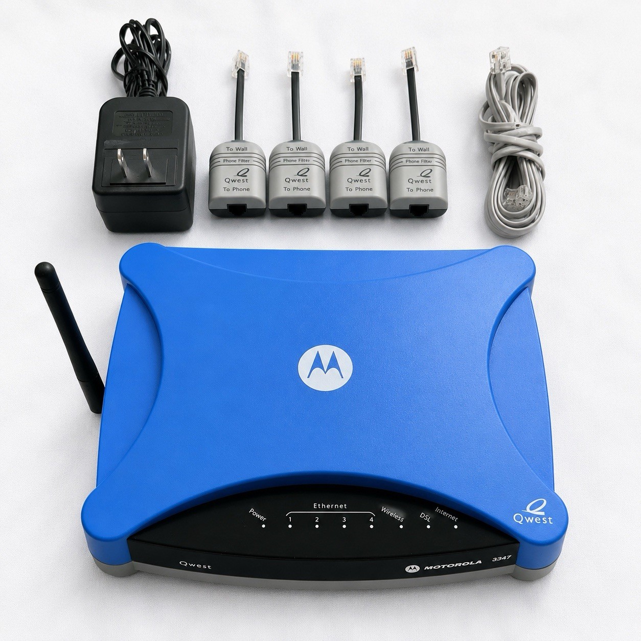 Motorola Netopia 3347-02-100Q Qwest DSL Wireless Gateway Router Complete Kit Box