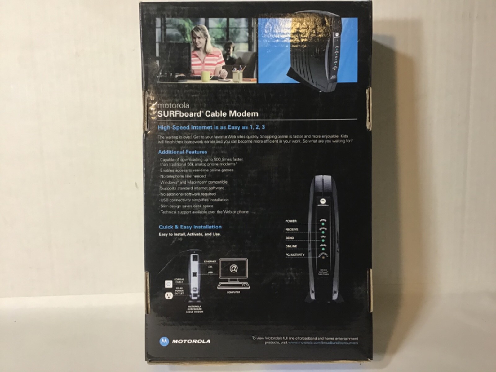 Motorola SURFboard Cable Modem SB5101U Broadband Connection