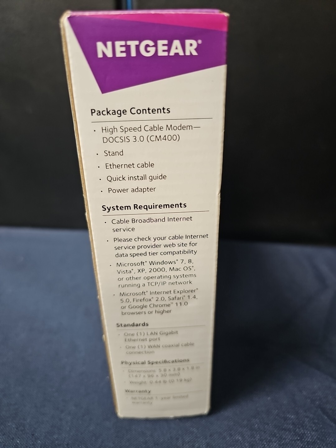 NETGEAR CM400 Cable Modem No Stand