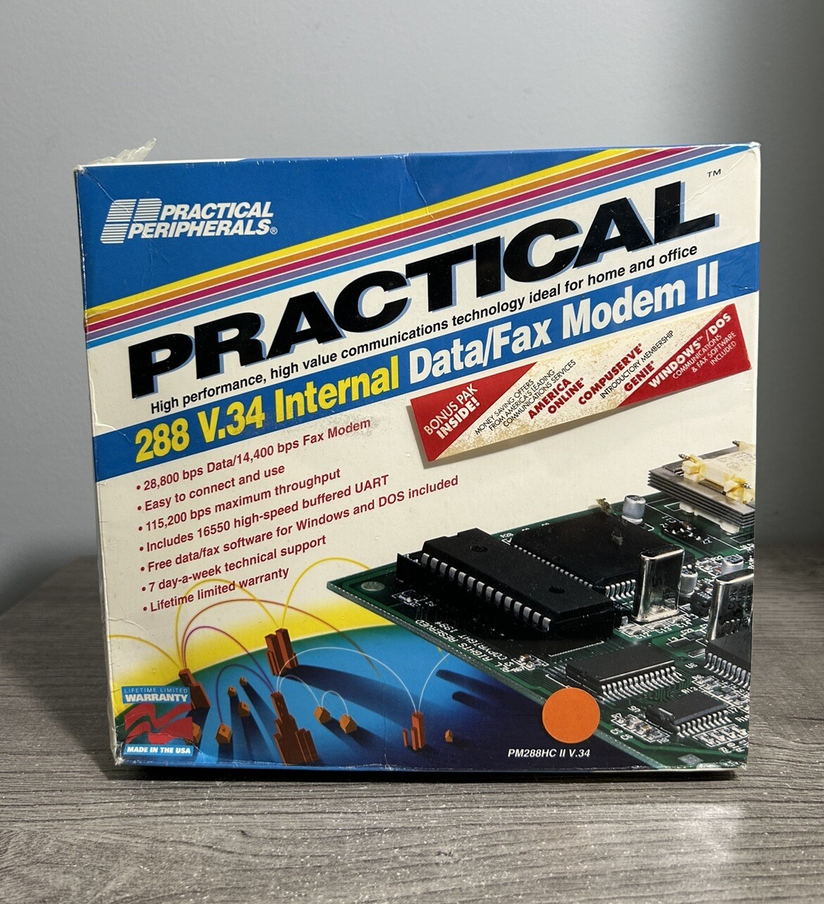 Practical Peripherals PM288HC II V.34 Internal Data/Fax Modem NOS Sealed 1994