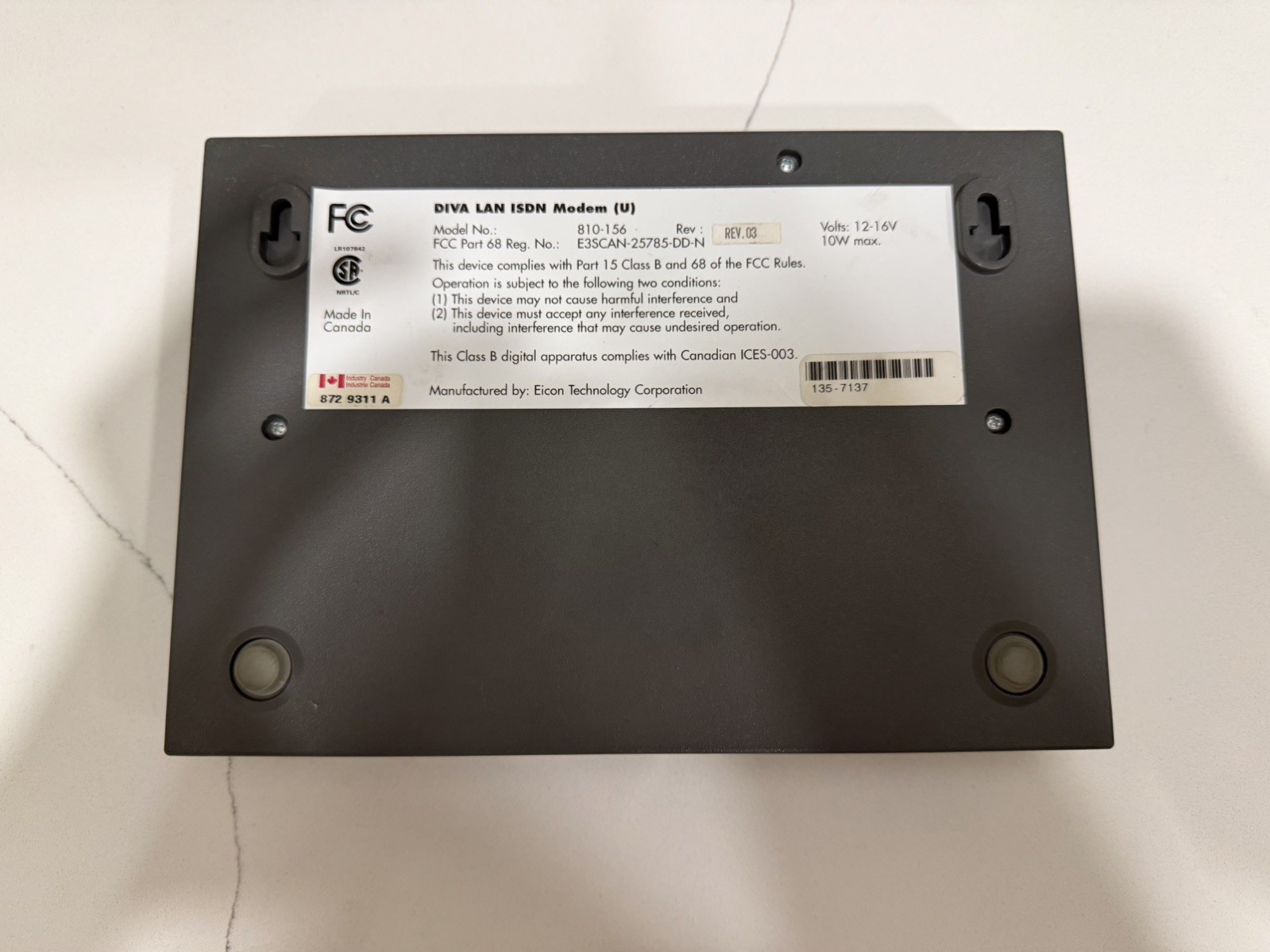 810-156 EICON DIVA LAN ISDN MODEM GREY