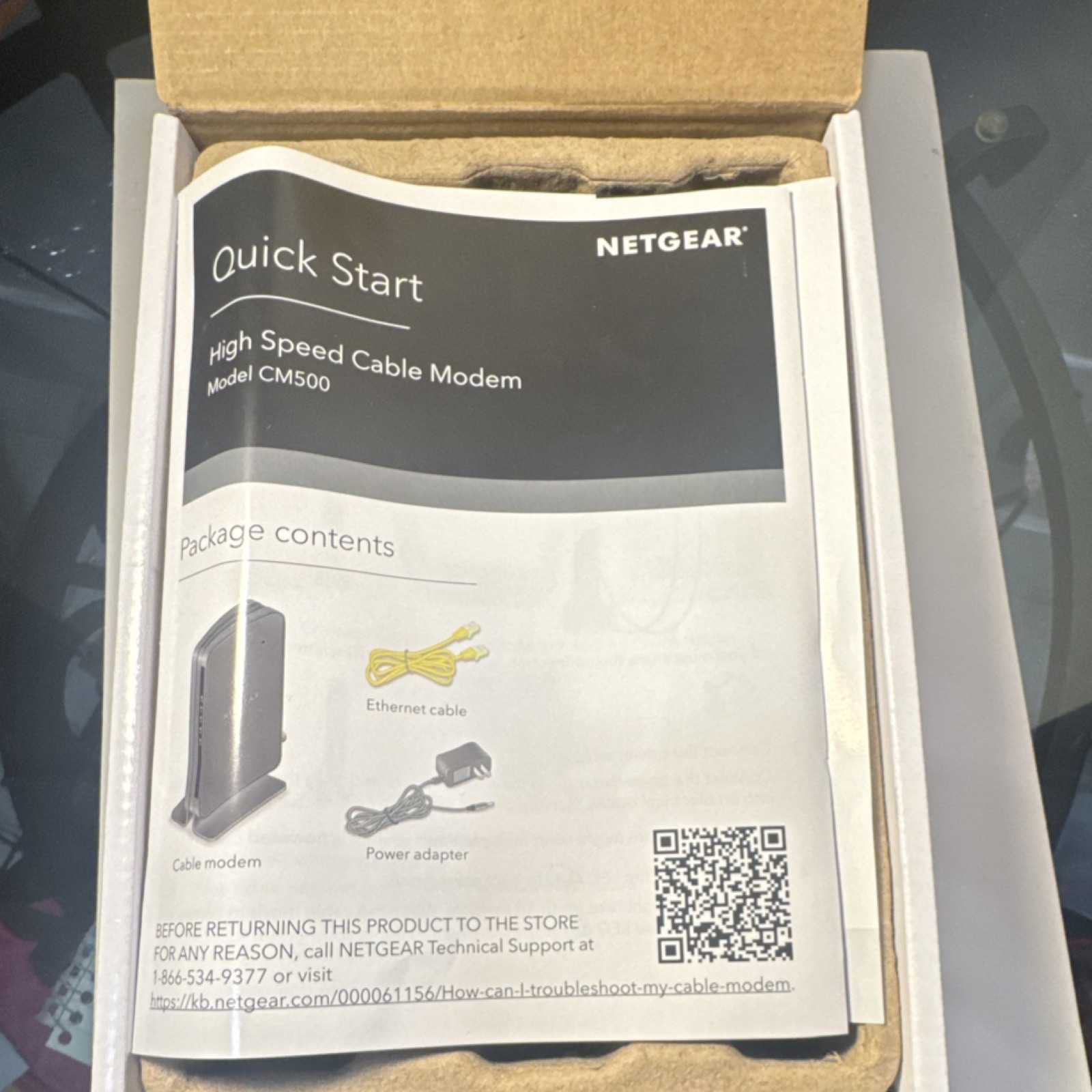NETGEAR CM500 Cable Modem DOCSIS 3.0 680 Mbps 16×4 Channel Bonding Ethernet