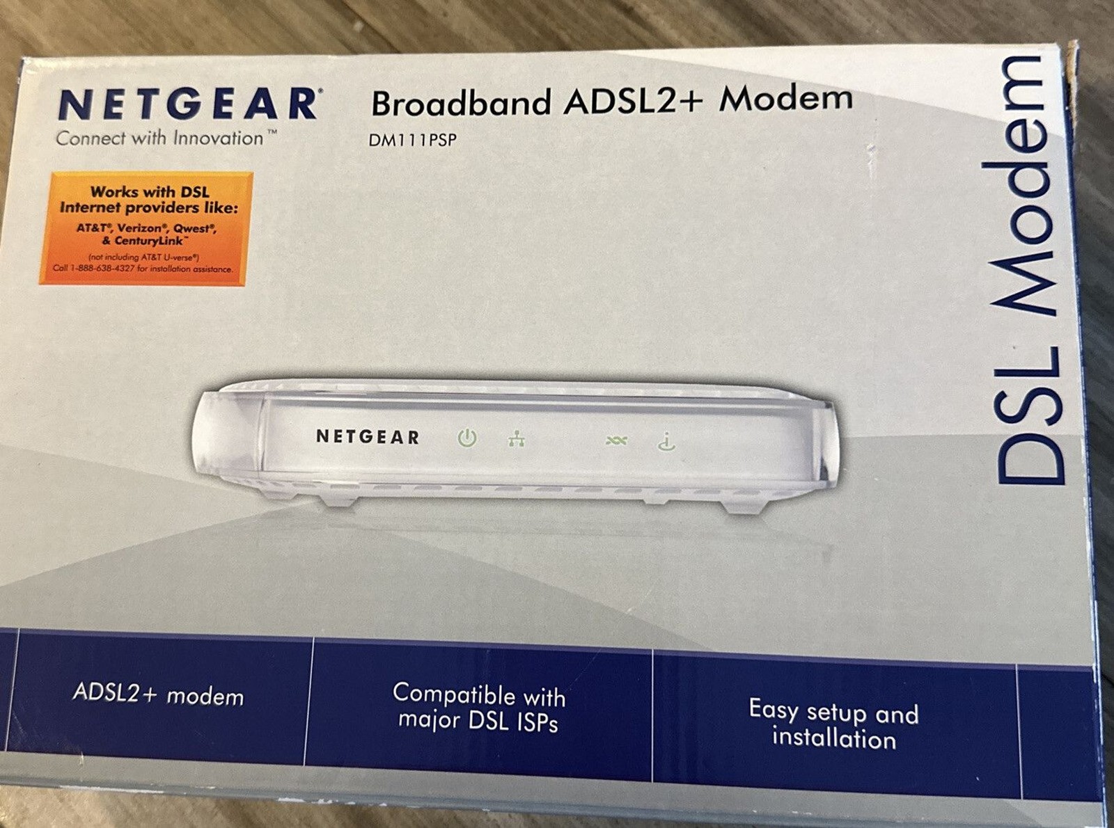 NETGEAR DM111PSP-100NAS Wired Single Ethernet Port ADSL2 Plus Modem
