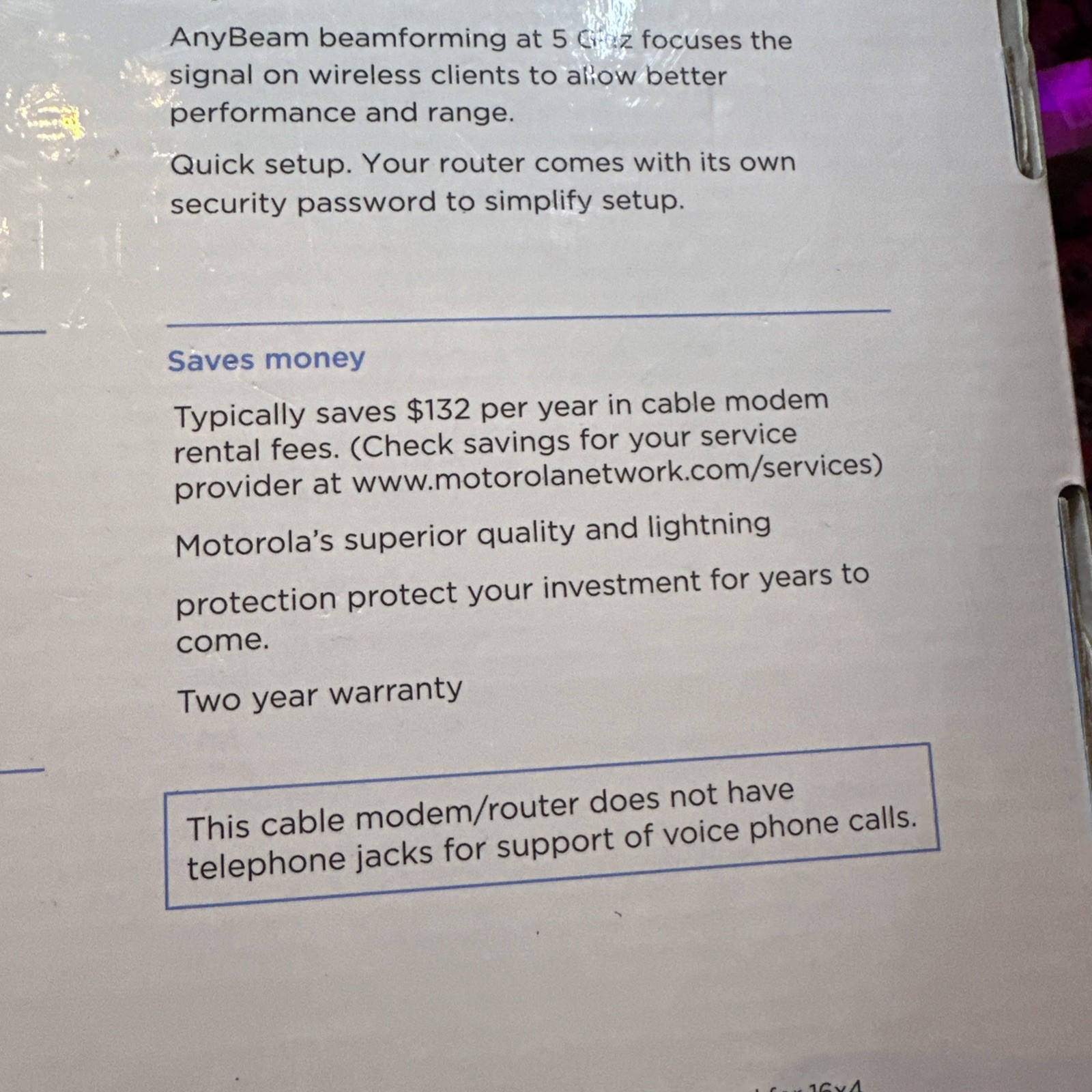Motorola MG7540-10 16×4 Cable Modem – Black