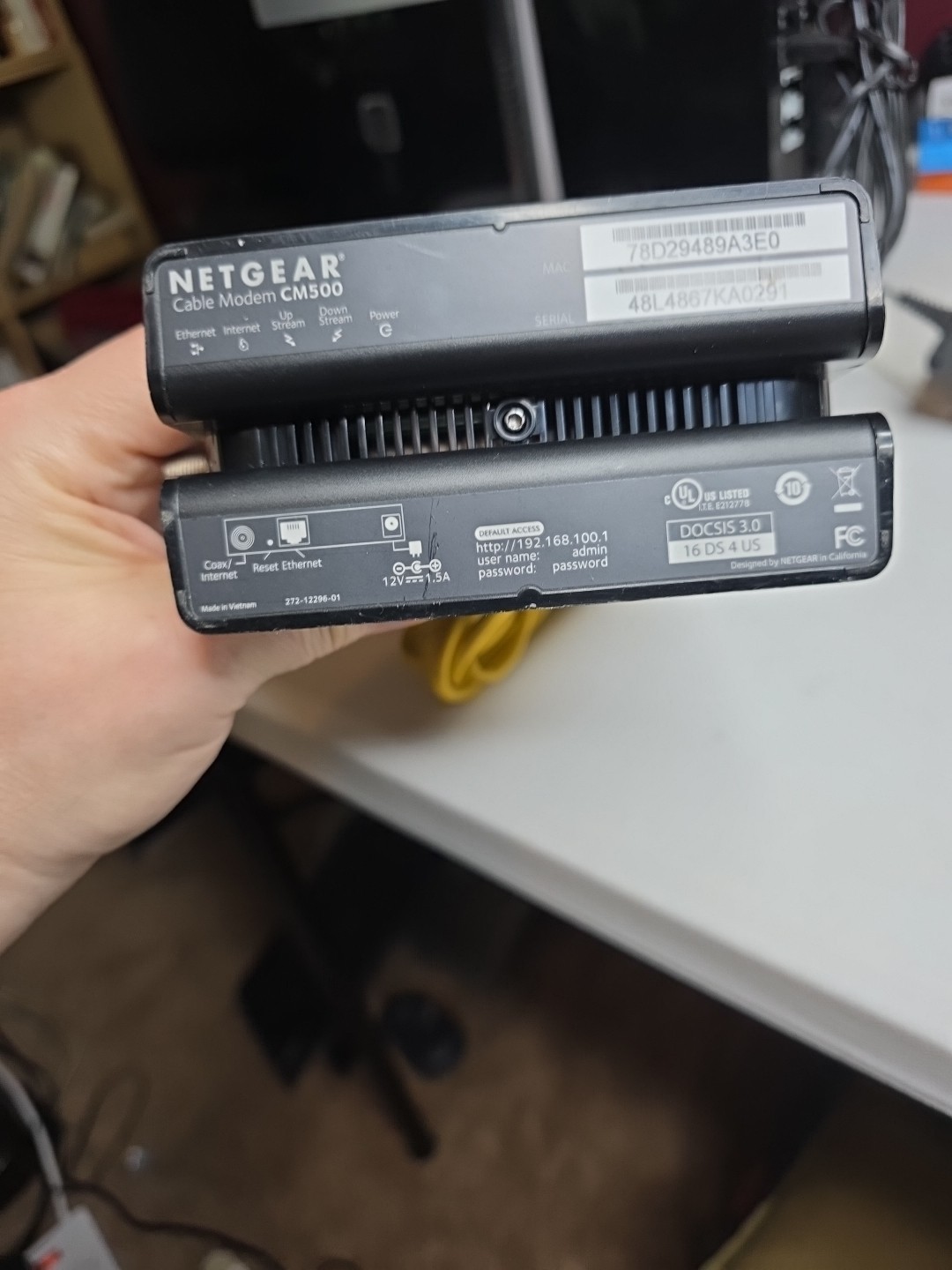 NETGEAR CM500 (CM500100NAS) 680 Mbps – Black – TESTED AND WORKING PWR & LAN INCL