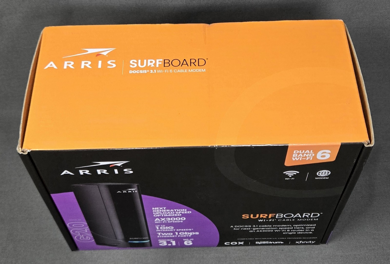 ARRIS G20 DOCSIS 3.1 Cable Modem & AX3000 WiFi 6 Router, NEW (Sealed)