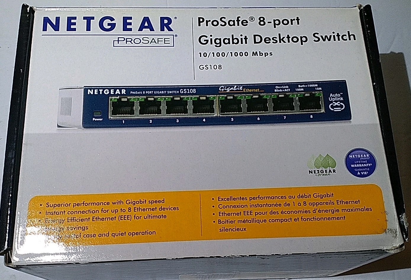 NETGEAR GS108 (GS108) 8 Port Standalone Gigabit Ethernet Switch
