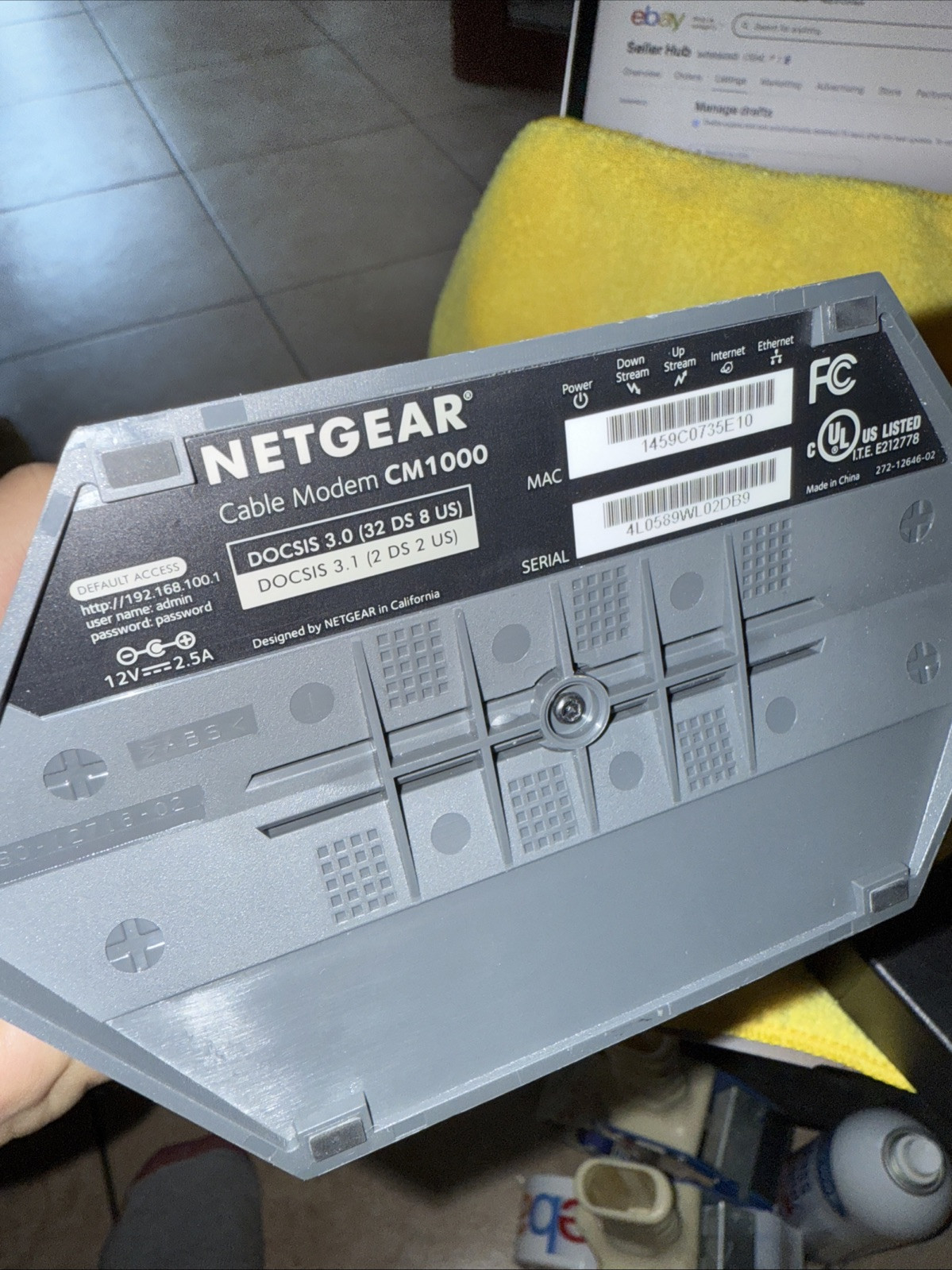 Netgear Nighthawk CM1000 High Speed DOCSIS 3.1 Cable Modem & Cables