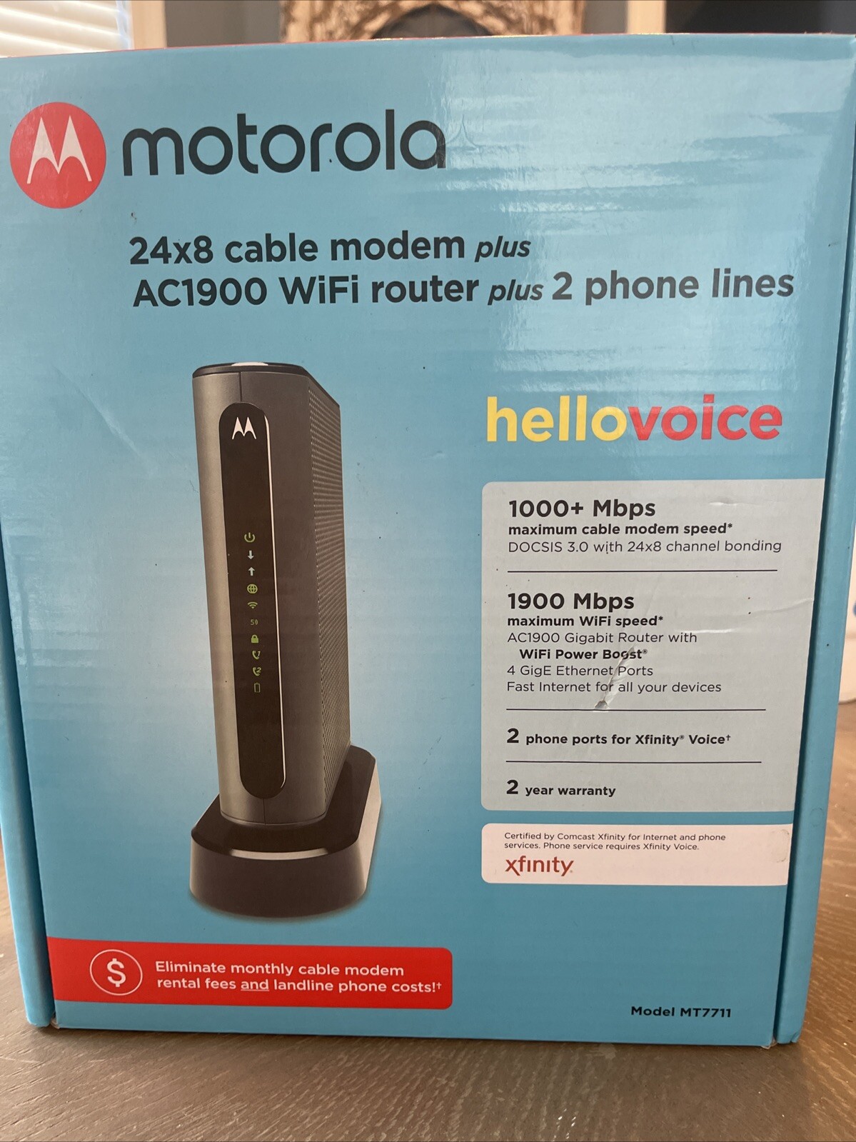 Motorola MT7711 Dual Band AC1900 Cable Modem and Wi-Fi Gigabit Router