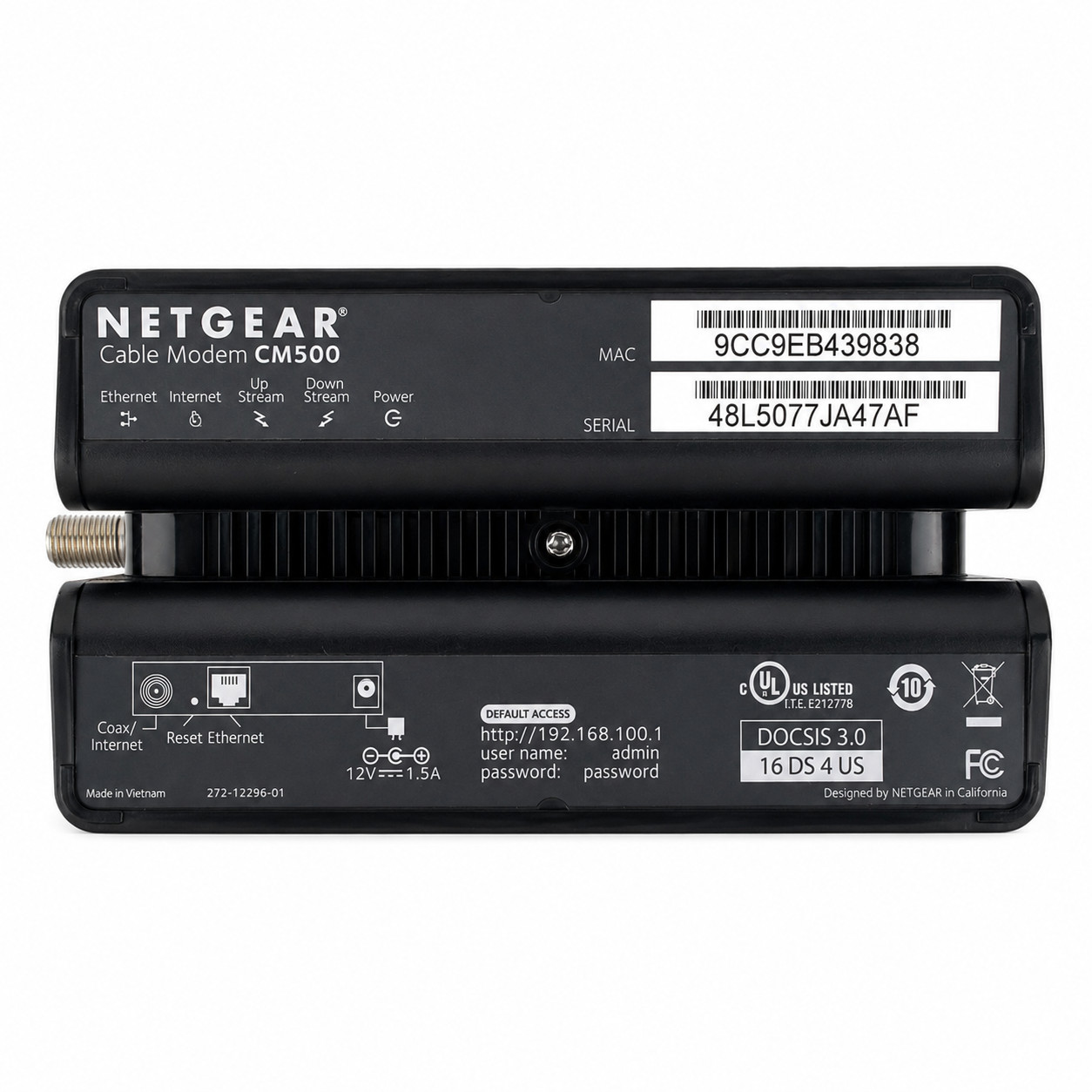 NETGEAR CM500 Cable Modem DOCSIS 3.0 680Mbps Xfinity Spectrum Cox Mediacom