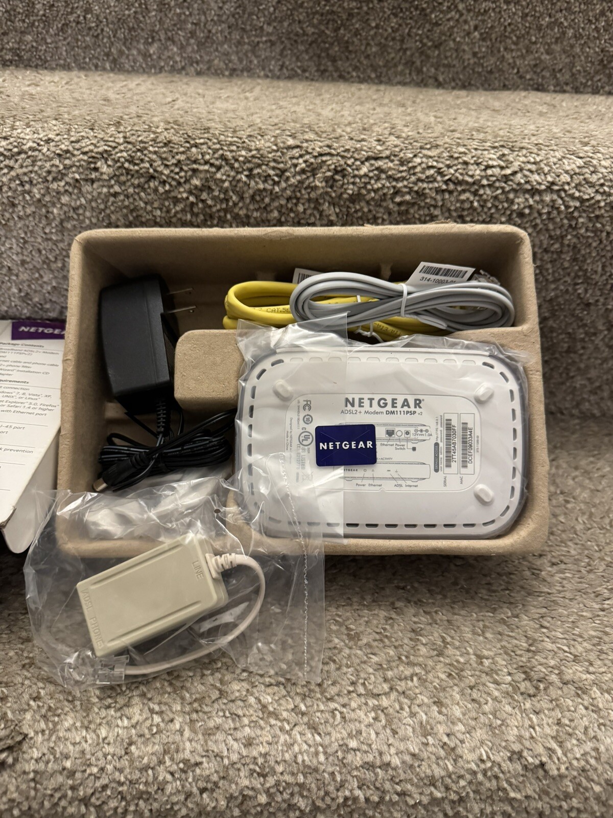 Netgear Broadband ADSL2+ Modem DM111PSP V2 **New But Missing Resource CD