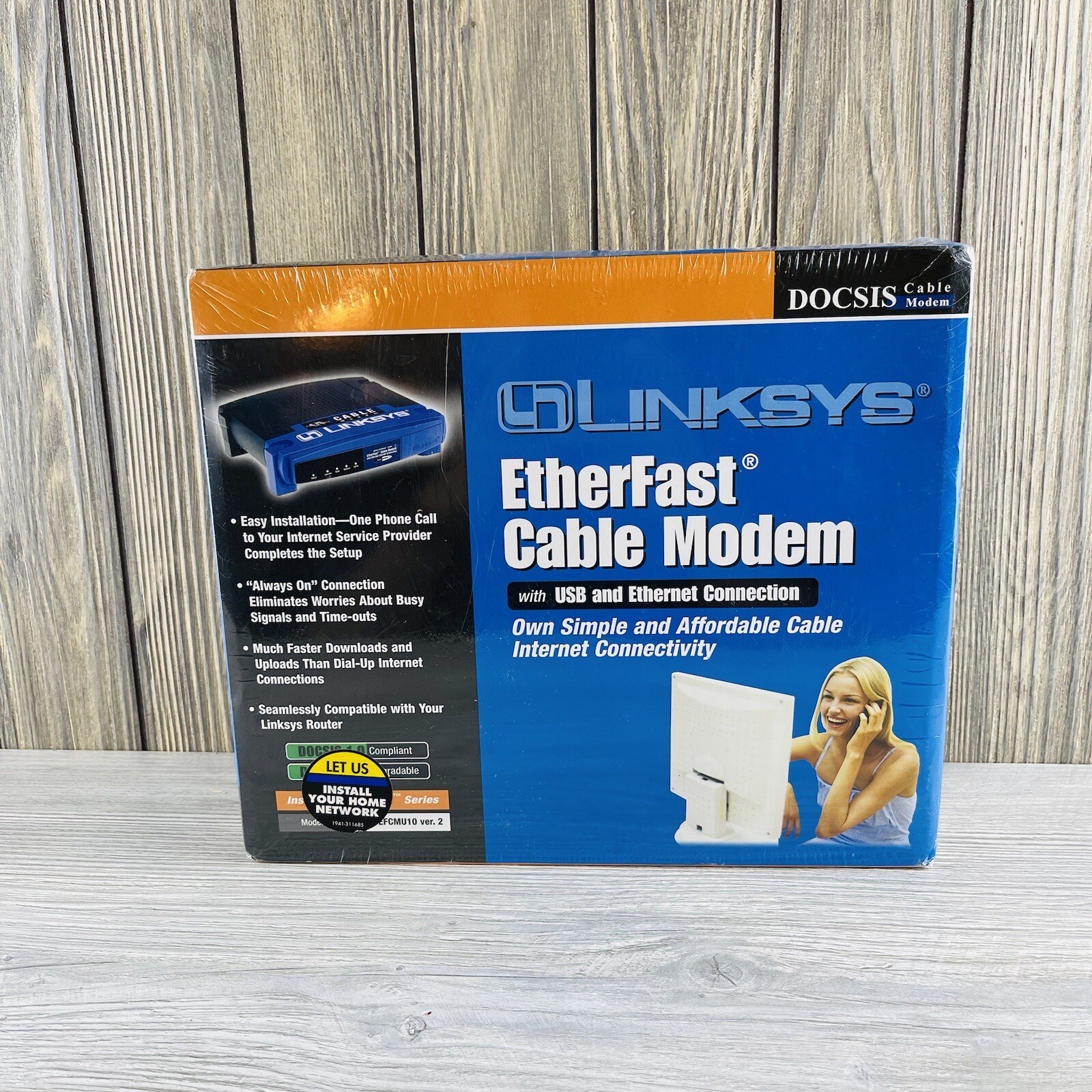 Linksys BEFCMU10 Cable Modem with Cable and USB and Ethernet Connections SEALED