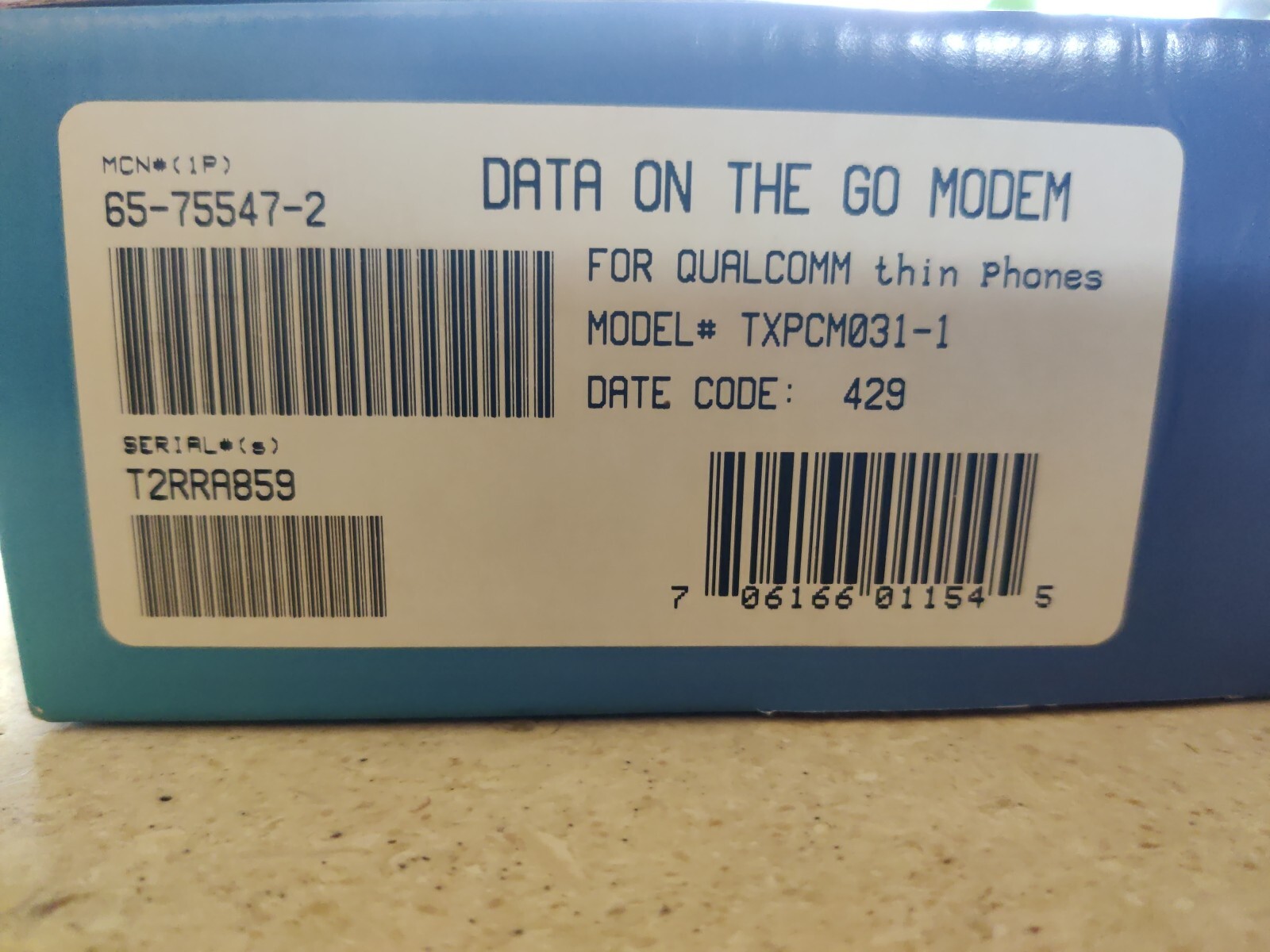 Qualcomm Data On The Go Fax/Modem PC Card 33.6 Kbps Retail Box NEW Open Box