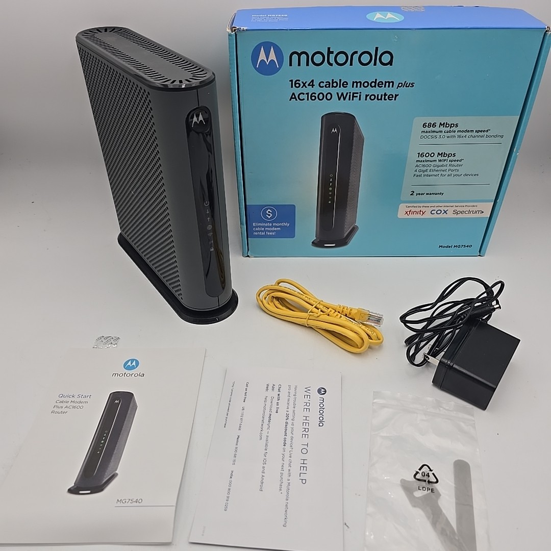 Motorola MG7540 16×4 DOCSIS 3.0 Cable Modem & AC1600 WiFi Router