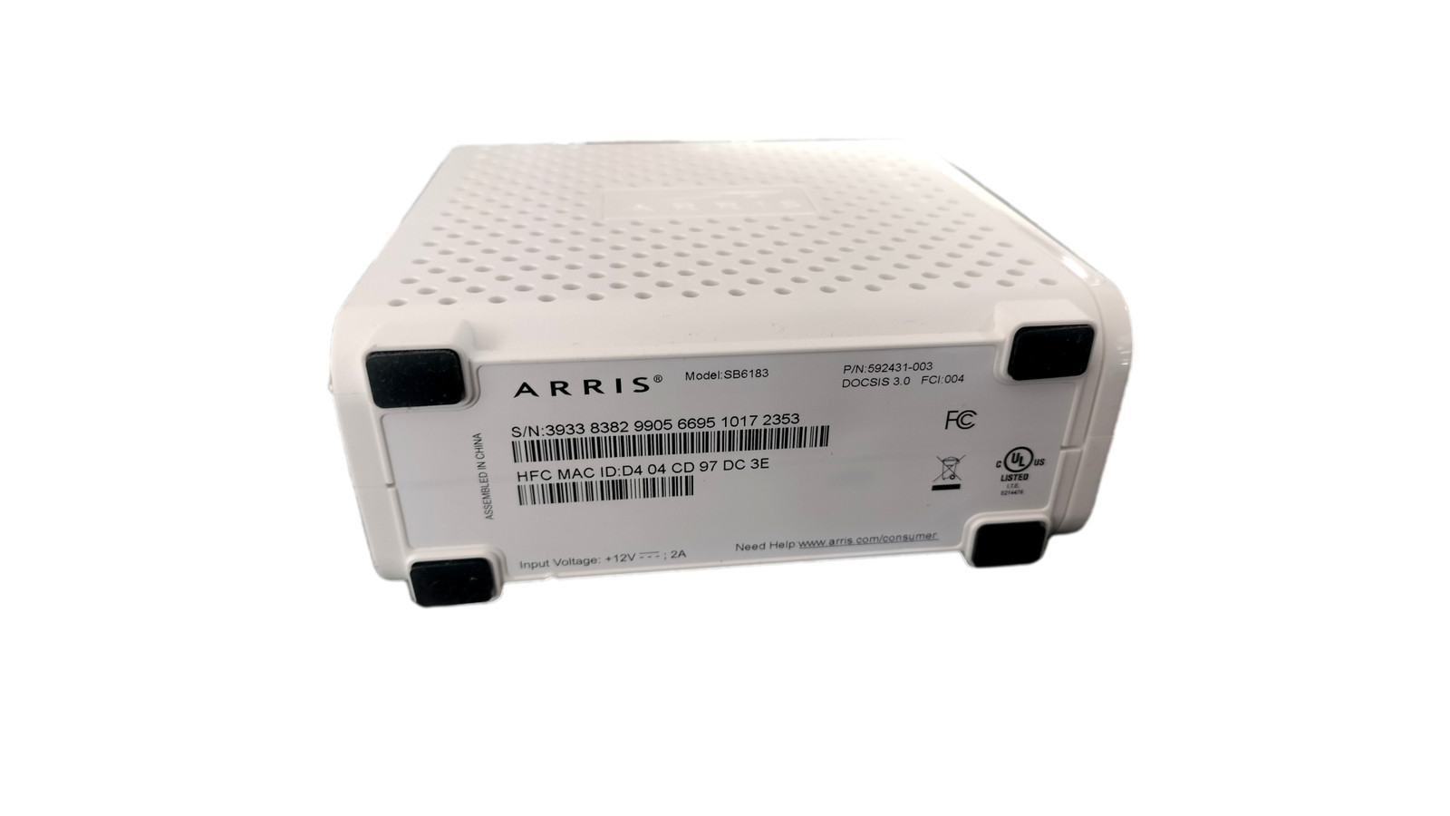 ARRIS SURFboard SB6183 Cable Modem DOCSIS 3.0 – white