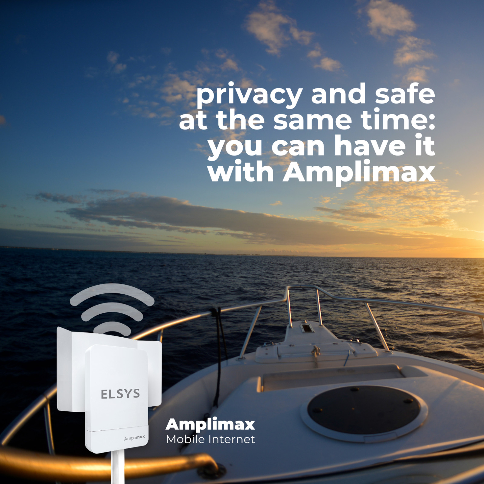 ELSYS AMPLIMAX 4G LTE Portable FWA Modem: Built-in High-Gain Antenna & SIM Slot.