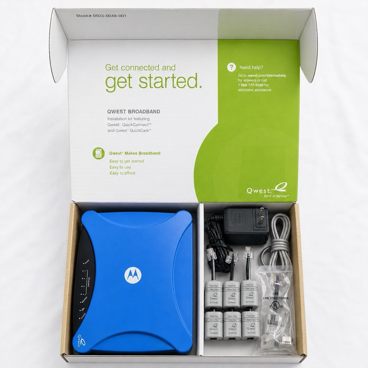 Motorola Netopia 3347-02-100Q Qwest DSL Wireless Gateway Router Complete Kit Box