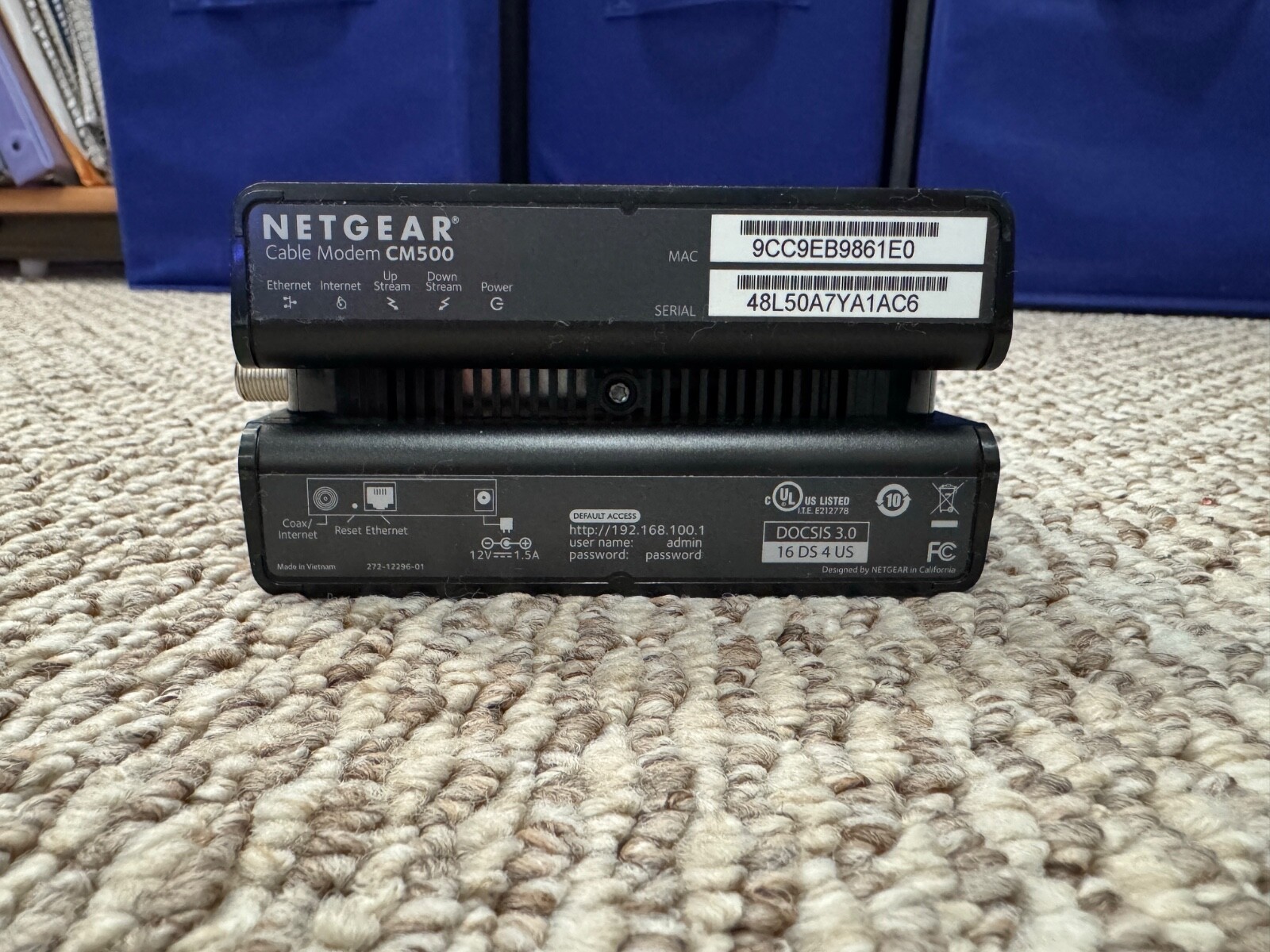 NETGEAR CM500V Cable Modem for Internet