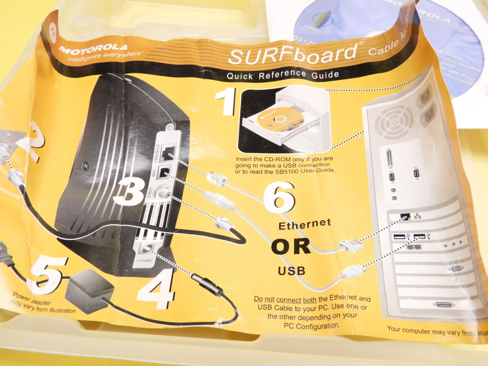 MOTORLA MODEL SB5120 SURFBOARD INTERNET CABLE MODEM COMCAST XFINITY 2002 BOXED