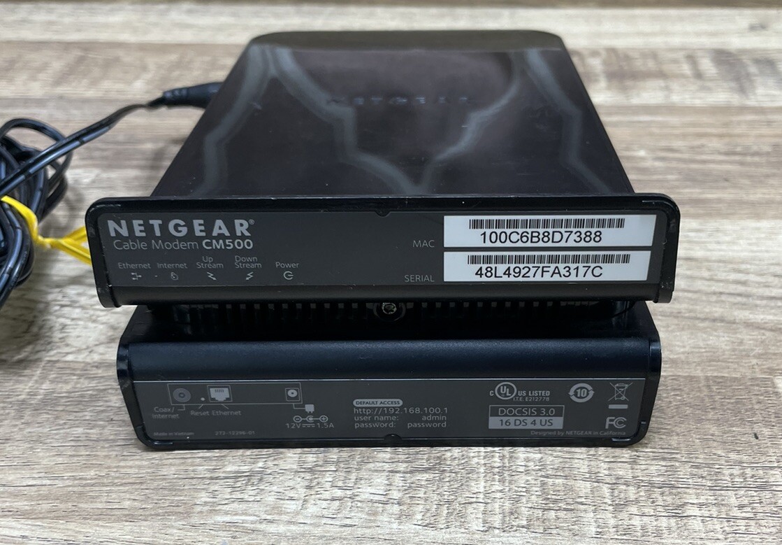 Netgear CM500 16×4 DOCSIS 3.0 Cable Modem Max Download Speeds of 680 Mbps