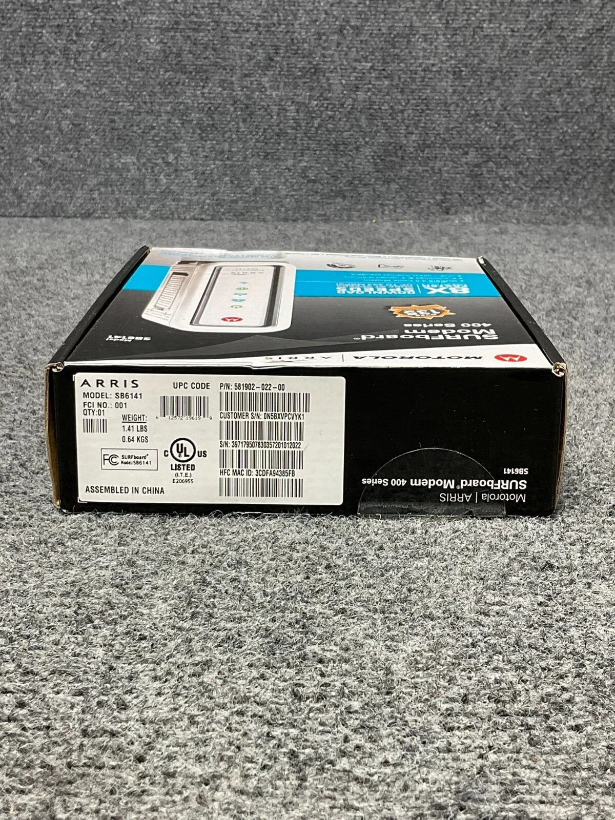 Motorola ARRIS SURFboard SB6141 DOCSIS 3.0 Cable Modem 400 Series Used