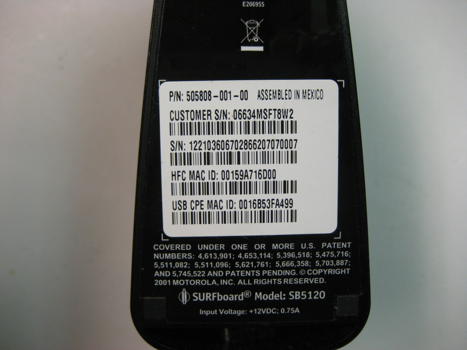 Motorola SURFboard SB5120 (SB5120) 38 Mbps Cable Modem