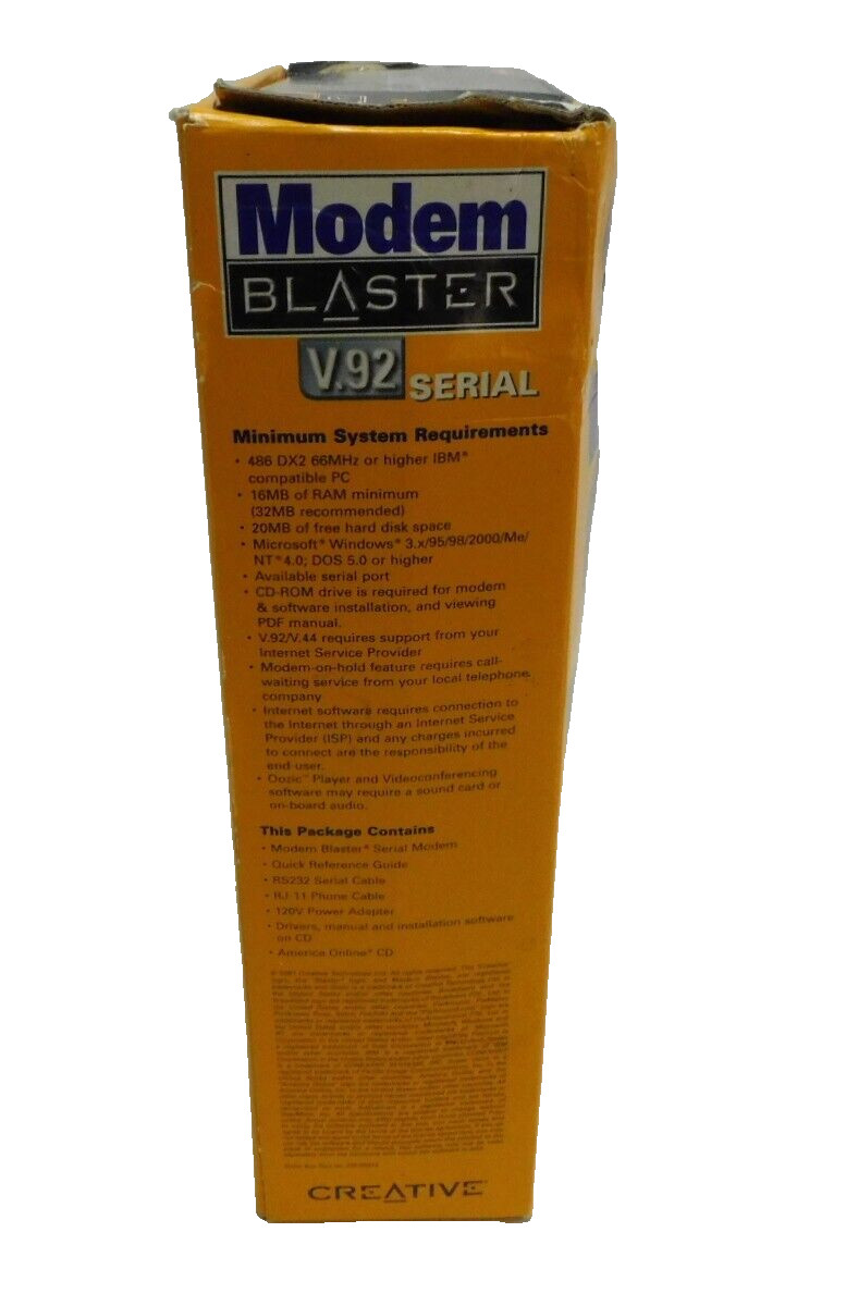 Creative Modem Blaster 56Kbps V.92 Serial Windows XP 2000