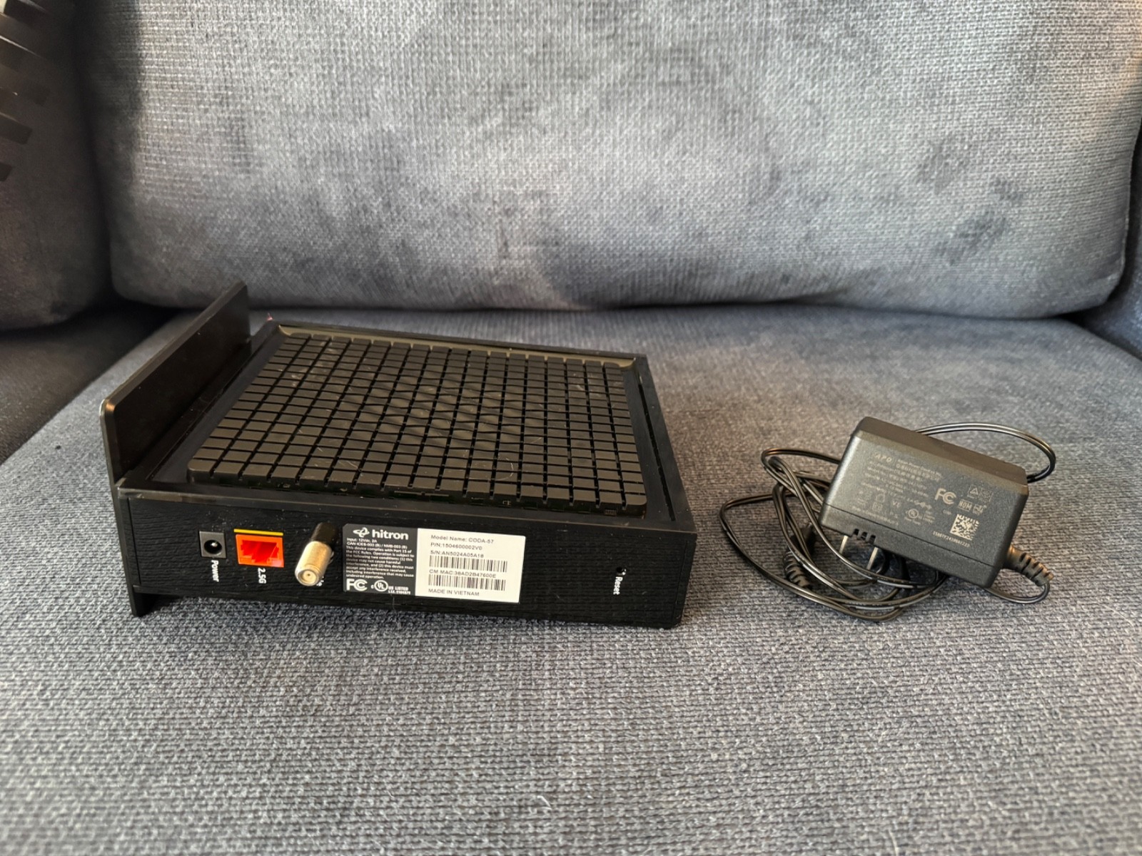 Hitron DOCSIS 3.1 Cable Modem w/ Power Adapter & Stand Black