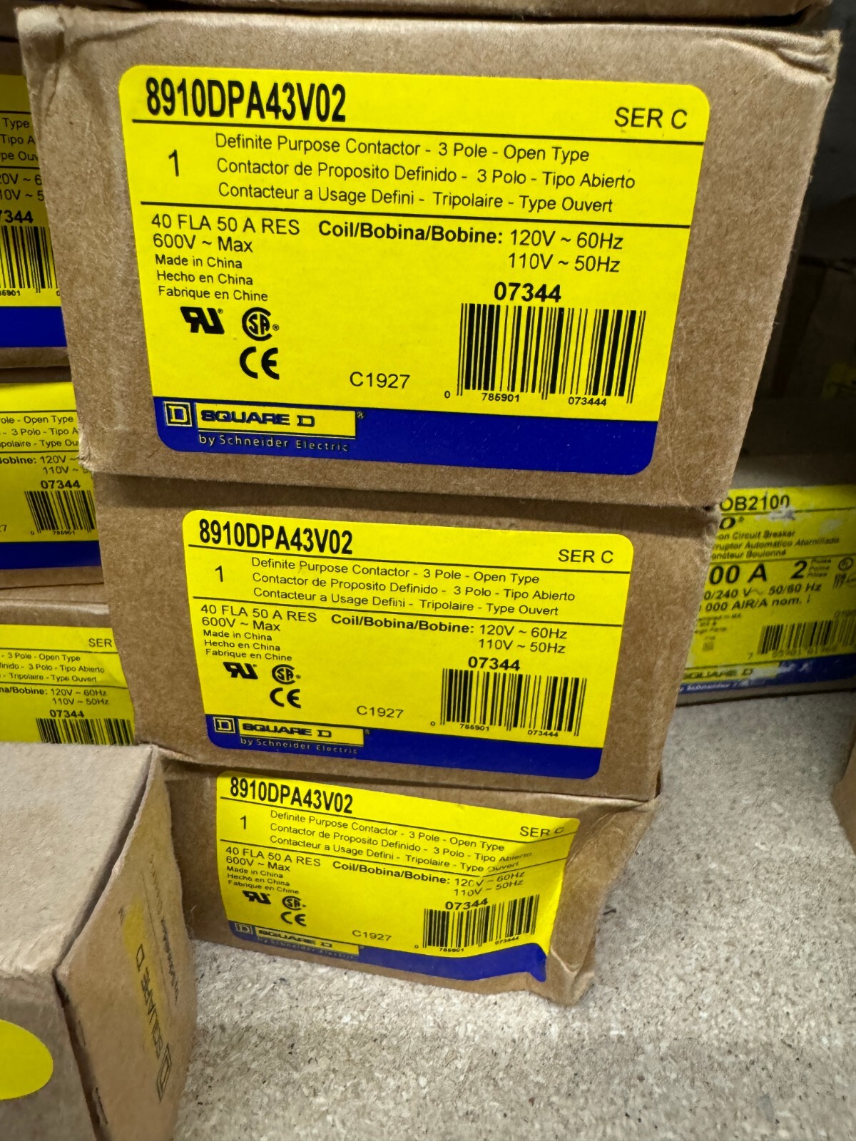 Square D 8910DPA43V02 3P 600V Non-Reversing Definite Purpose Contactor *NIB*