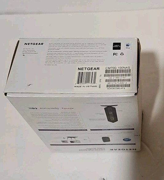NETGEAR CM700 DOCSIS 3.0 Cable Modem in Original Box with Power Adaptor