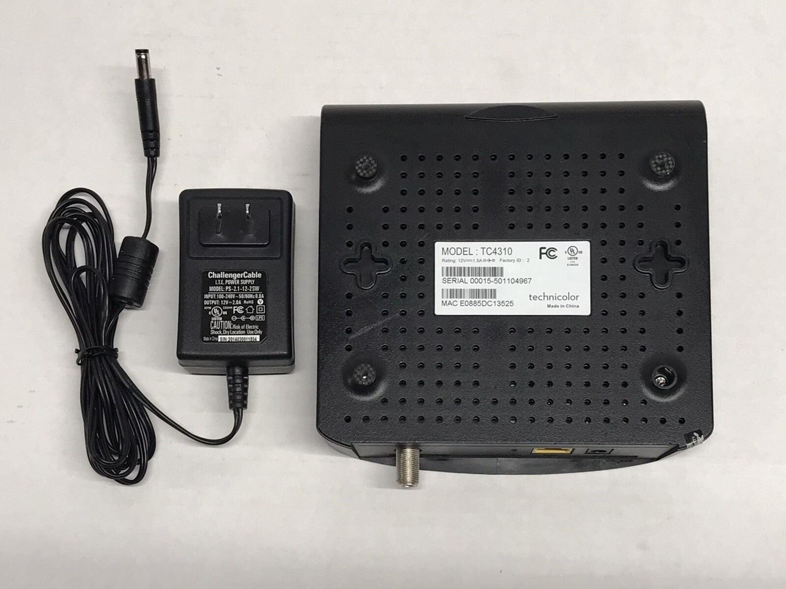 Technicolor Modem (Model TC4310) With Power Adapter