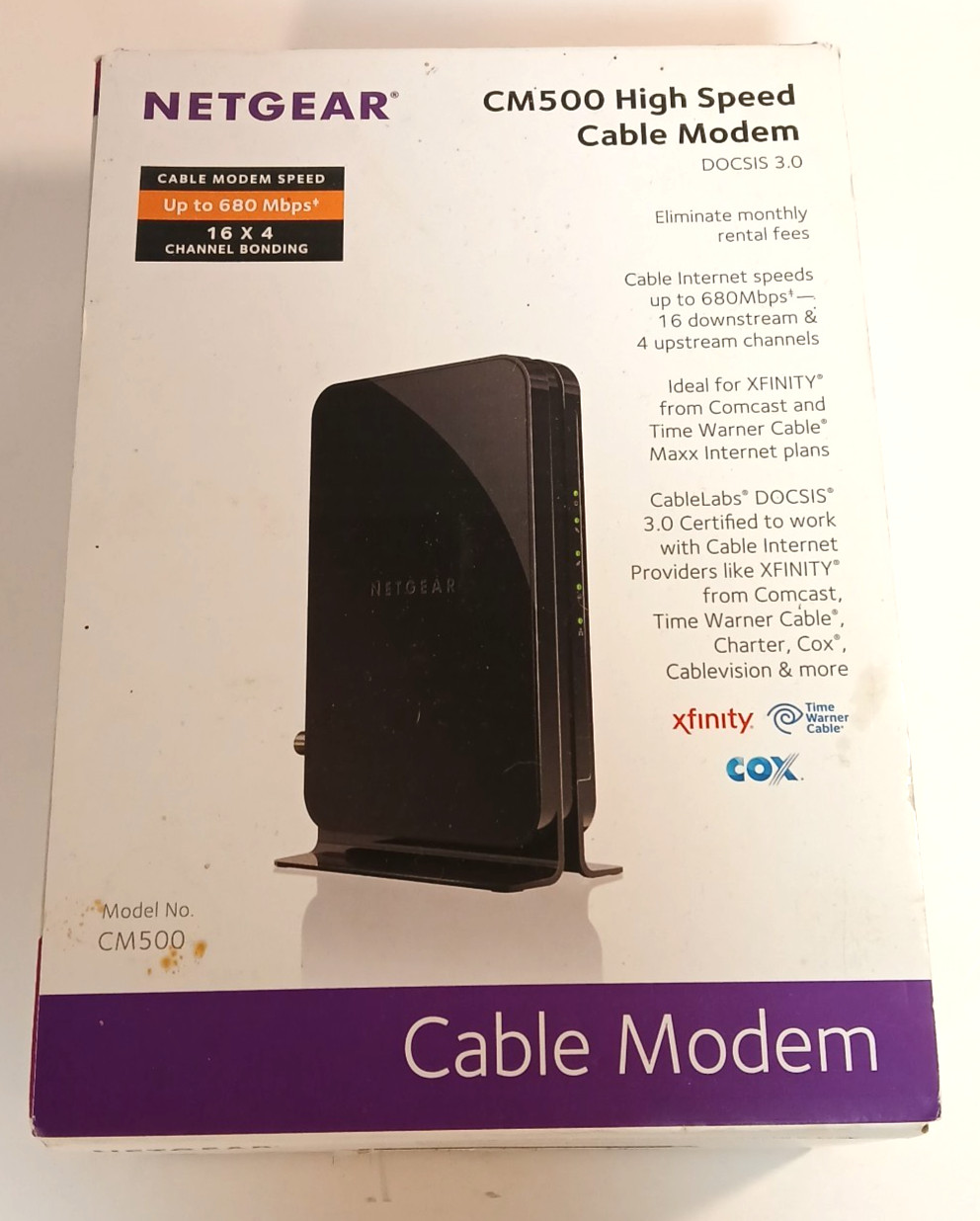 NETGEAR CM500-100NAR DOCSIS 3.0 Cable Modem – Tested/Works