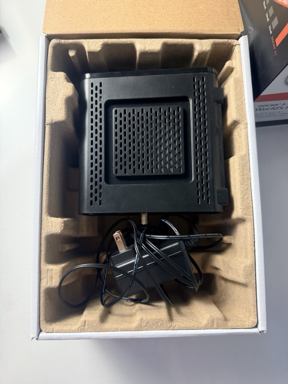 NOB NETGEAR CM1000 DOCSIS 3.1 Cable Modem 6Gbps Ethernet Black New Open Box