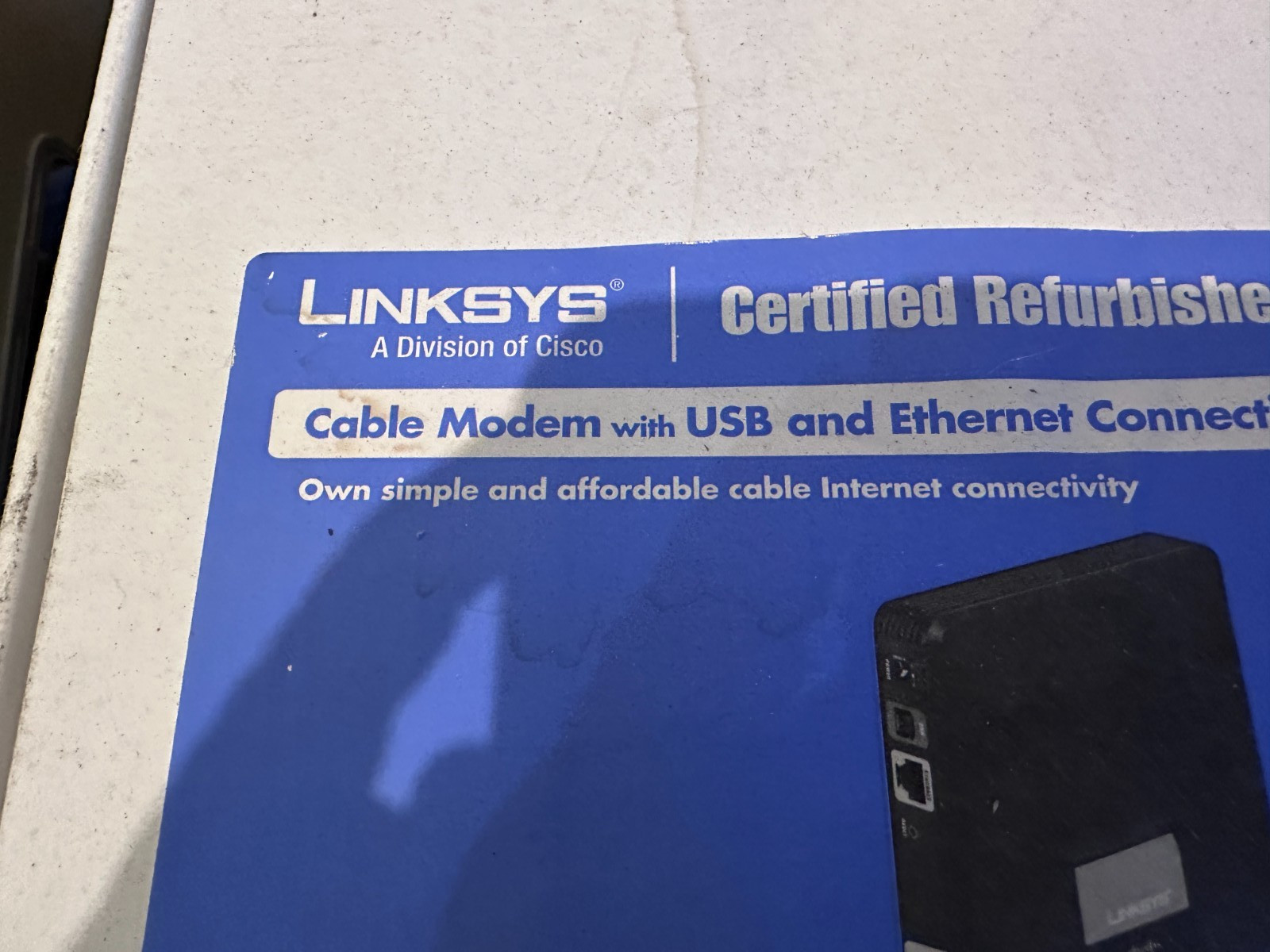 Linksys CM100 Cable Modem w/Ethernet Connections – REFURBISHED