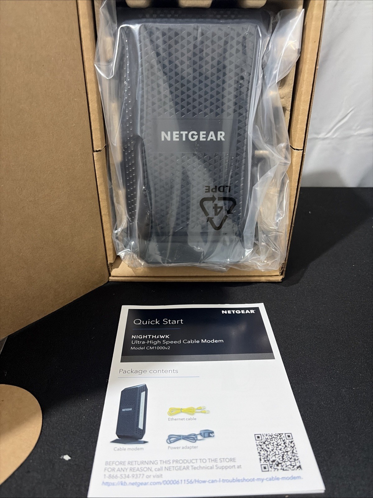 NETGEAR CM1000 Wired-Ethernet (RJ-45) Cable – CM1000100NAS (Black)