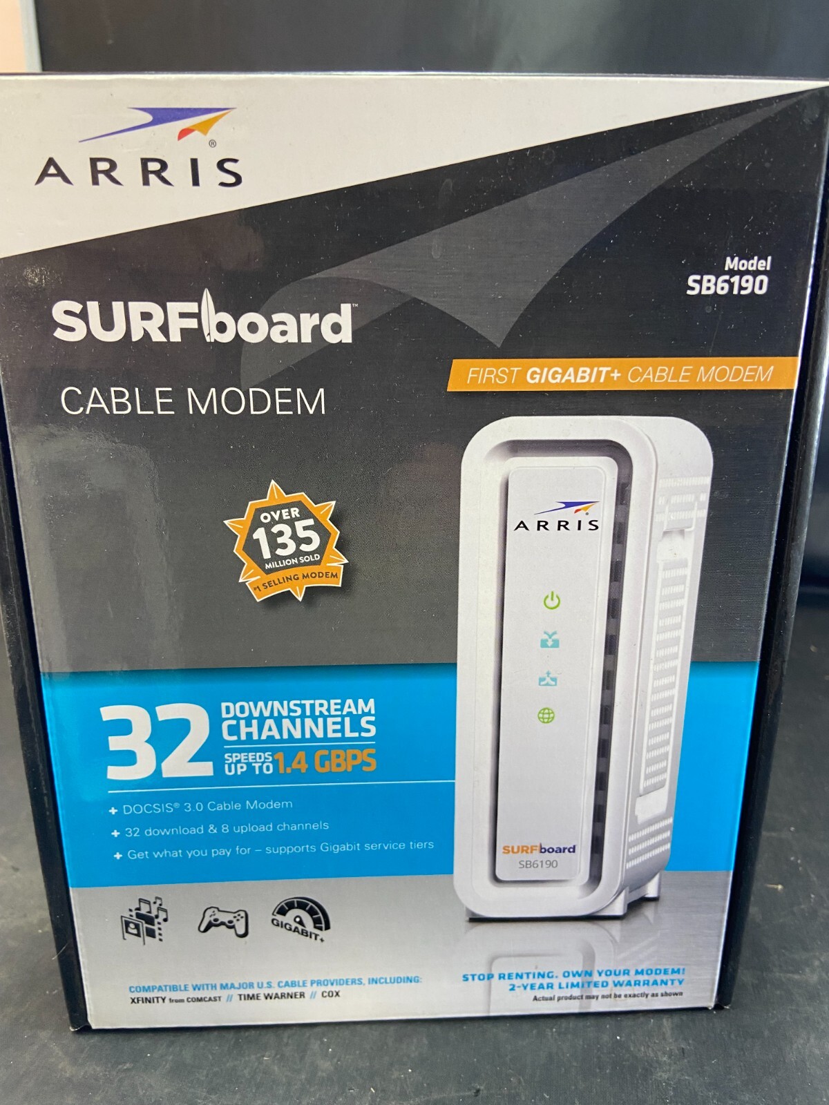 ARRIS Surfboard SB6190 DOCSIS 3.0 Cable Modem, 1GBPS